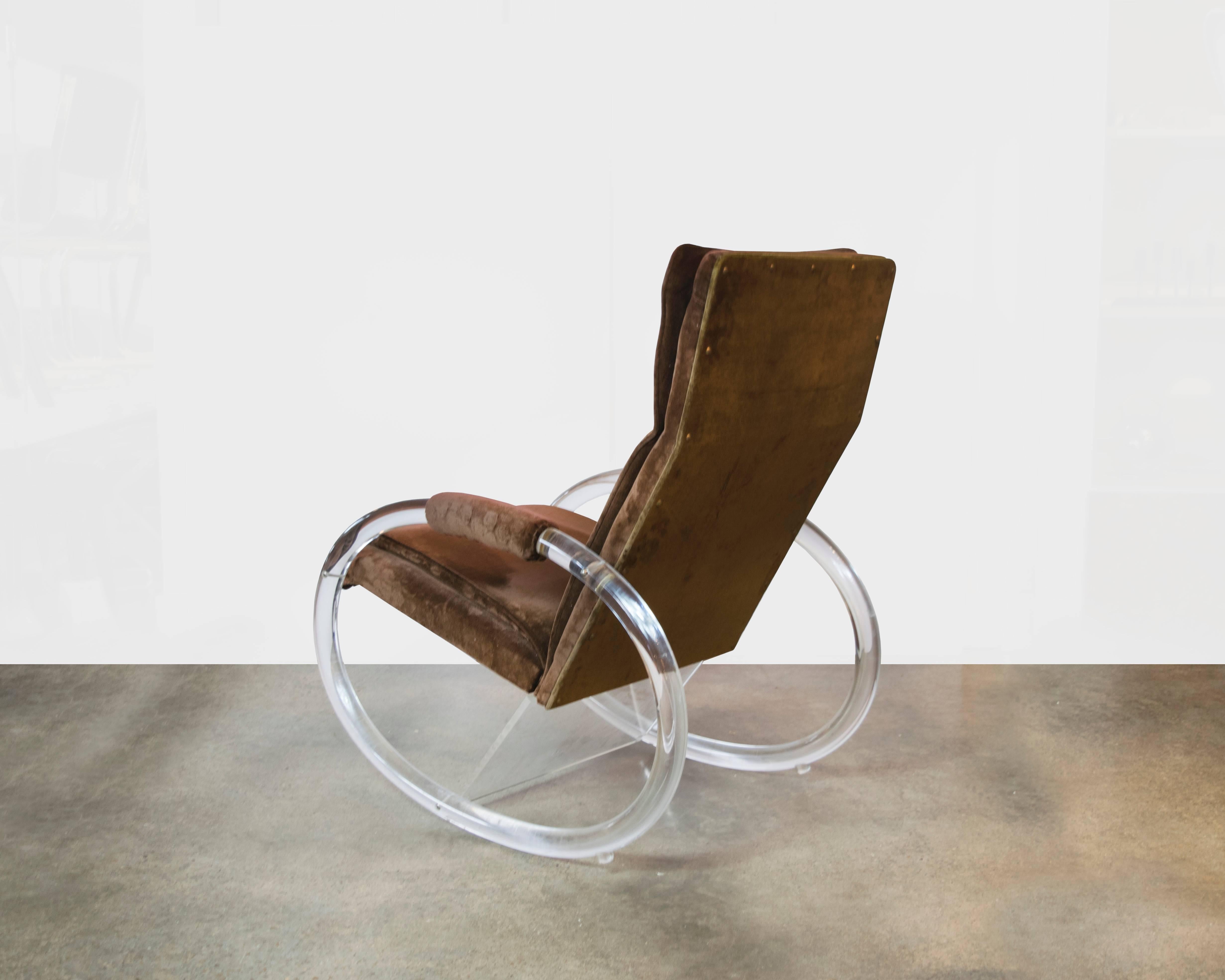 American Lucite Rocking Chair by Charles Hollis Jones