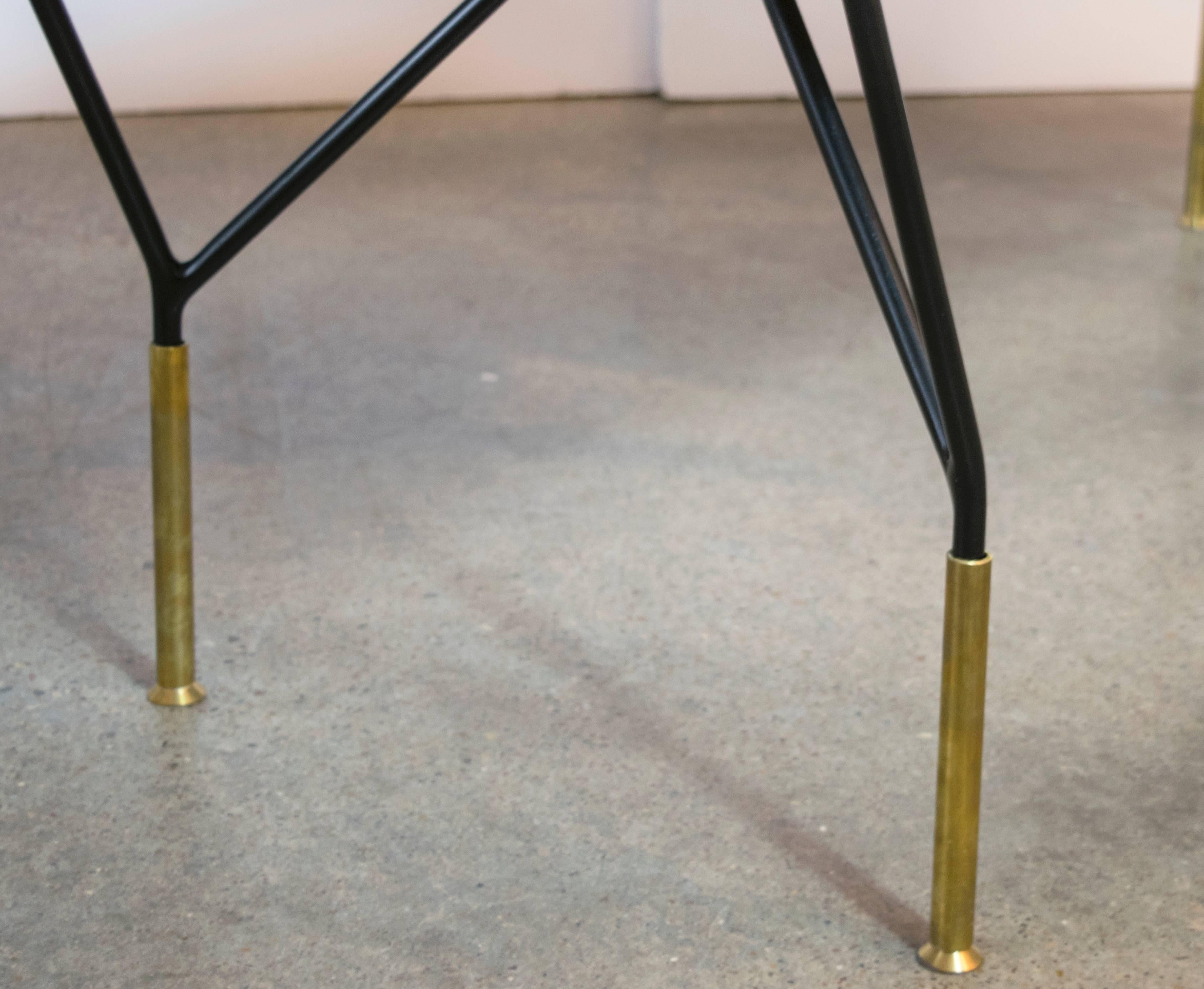 Mid-20th Century Mid-Century Italian Brass and Black Lacquer Bench