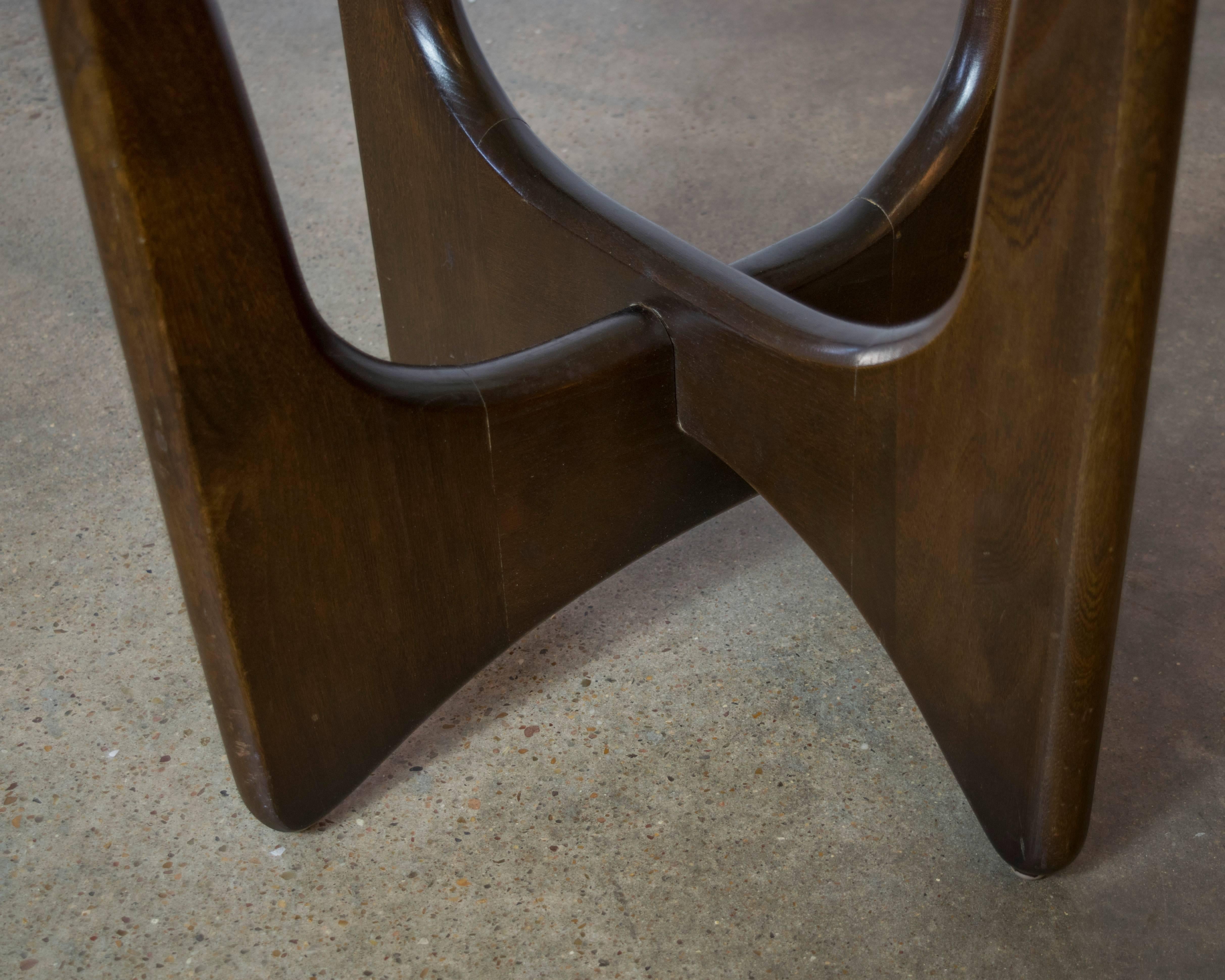 Pair of Walnut Criss Cross Sculptural Side or End Tables by Adrian Pearsall In Good Condition For Sale In Houston, TX