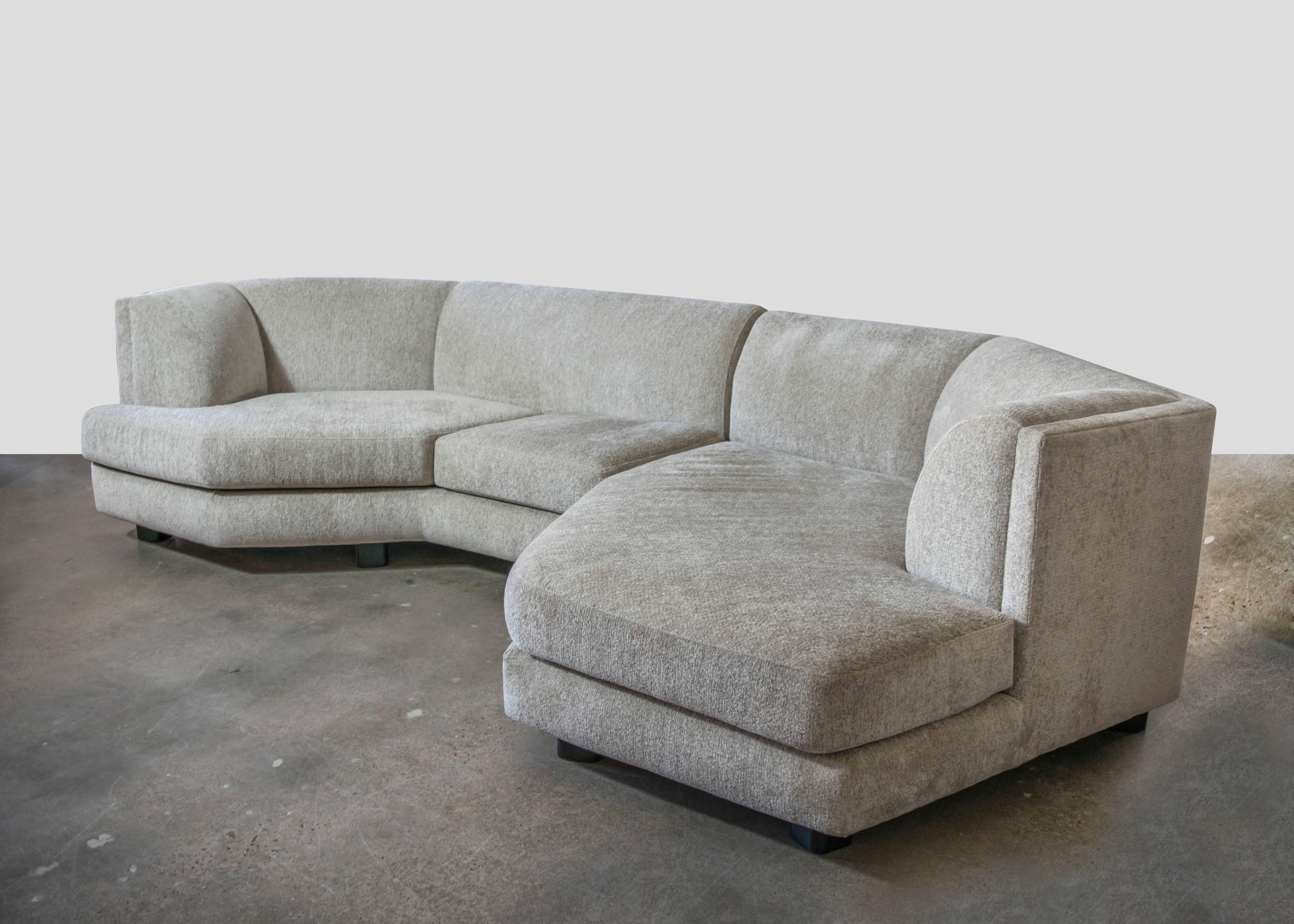 American Angular Milo Baughman for Thayer Coggin Two-Piece Sectional Sofa