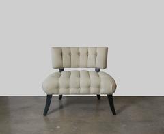Original Oversized Billy Haines Slipper Chair with Biscuit Tufting