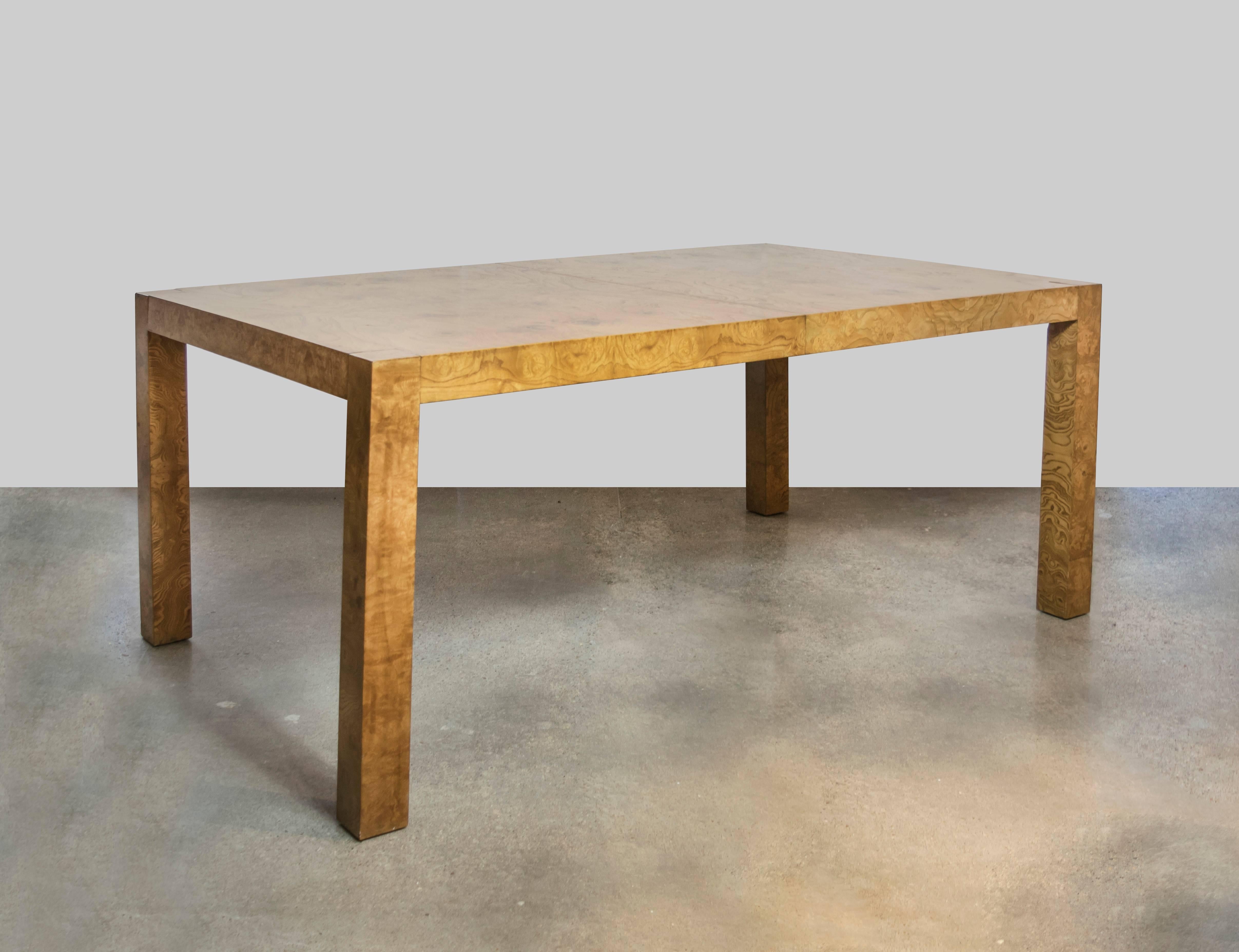 Mid-Century Modern Milo Baughman Burl Wood Dining Table/Desk