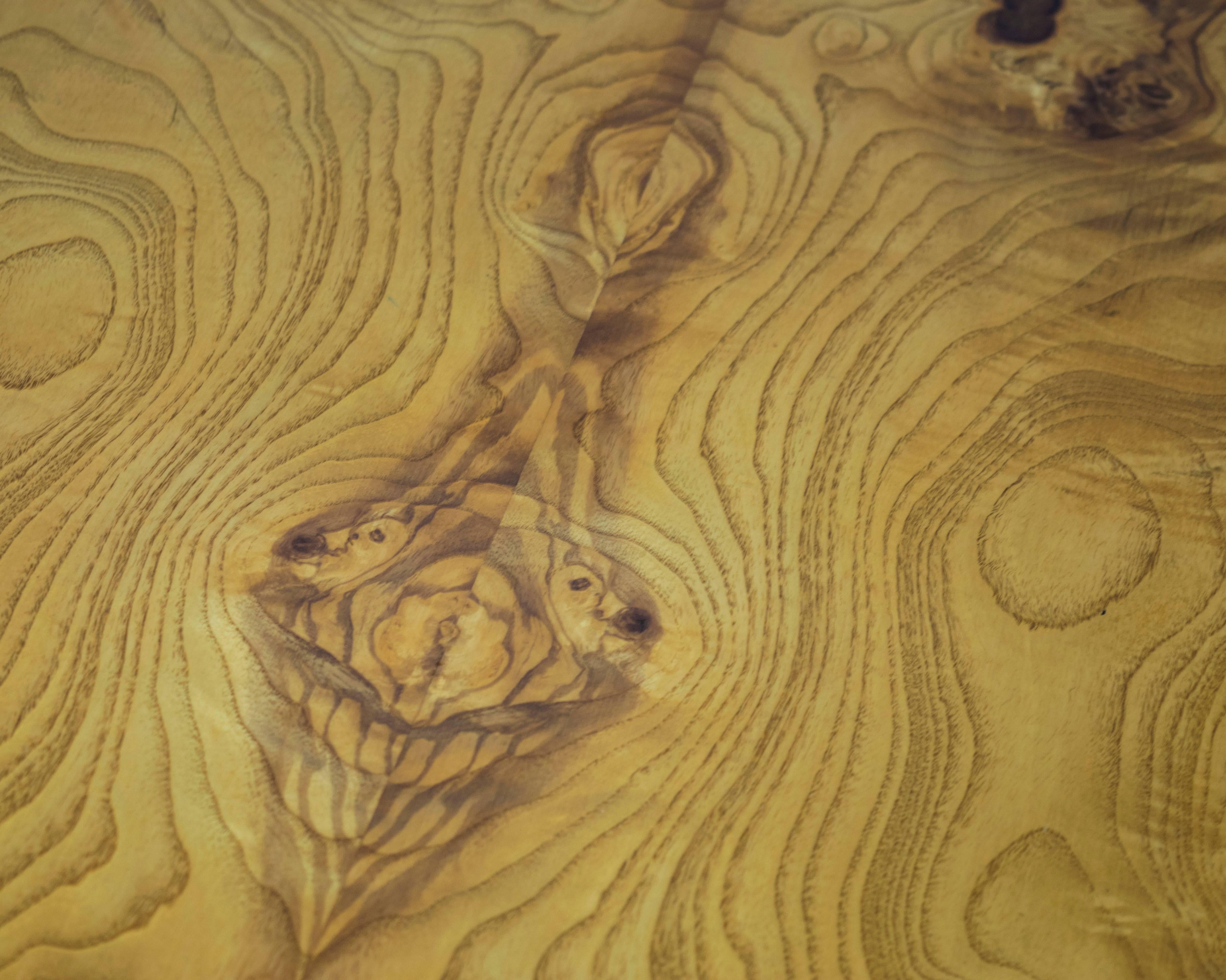 Late 20th Century Milo Baughman Burl Wood Dining Table/Desk