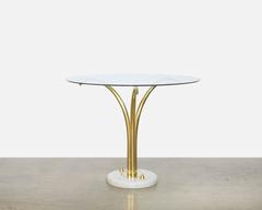 Mid-Century French Brass and Marble Palm Table by Maison Jansen