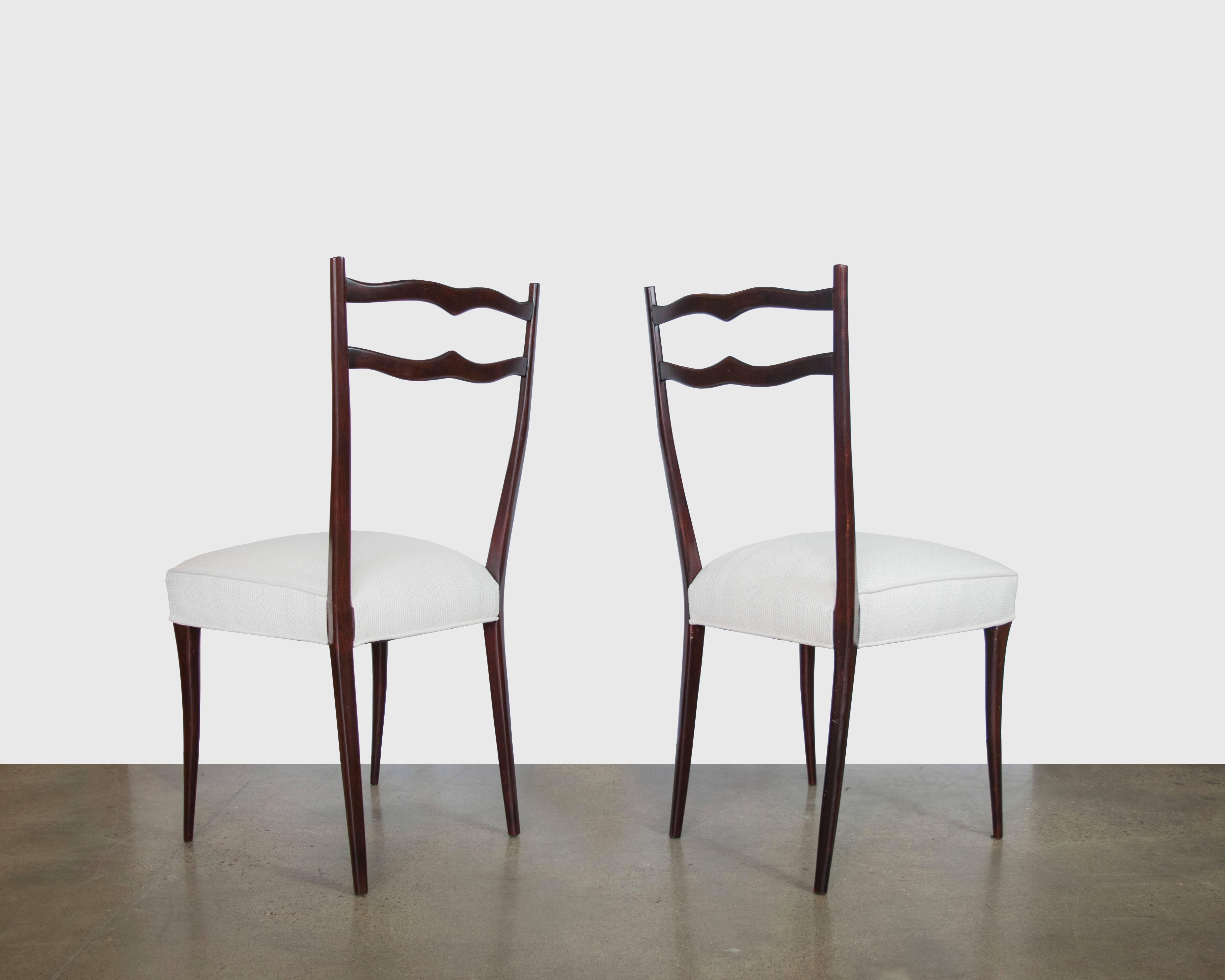 Mid-20th Century Set of Six Italian Mid-Century Dining Chairs in the Style of Ico Parisi For Sale