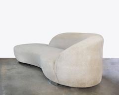 Cloud Sofa with Chrome Base in the Style of Vladimir Kagan