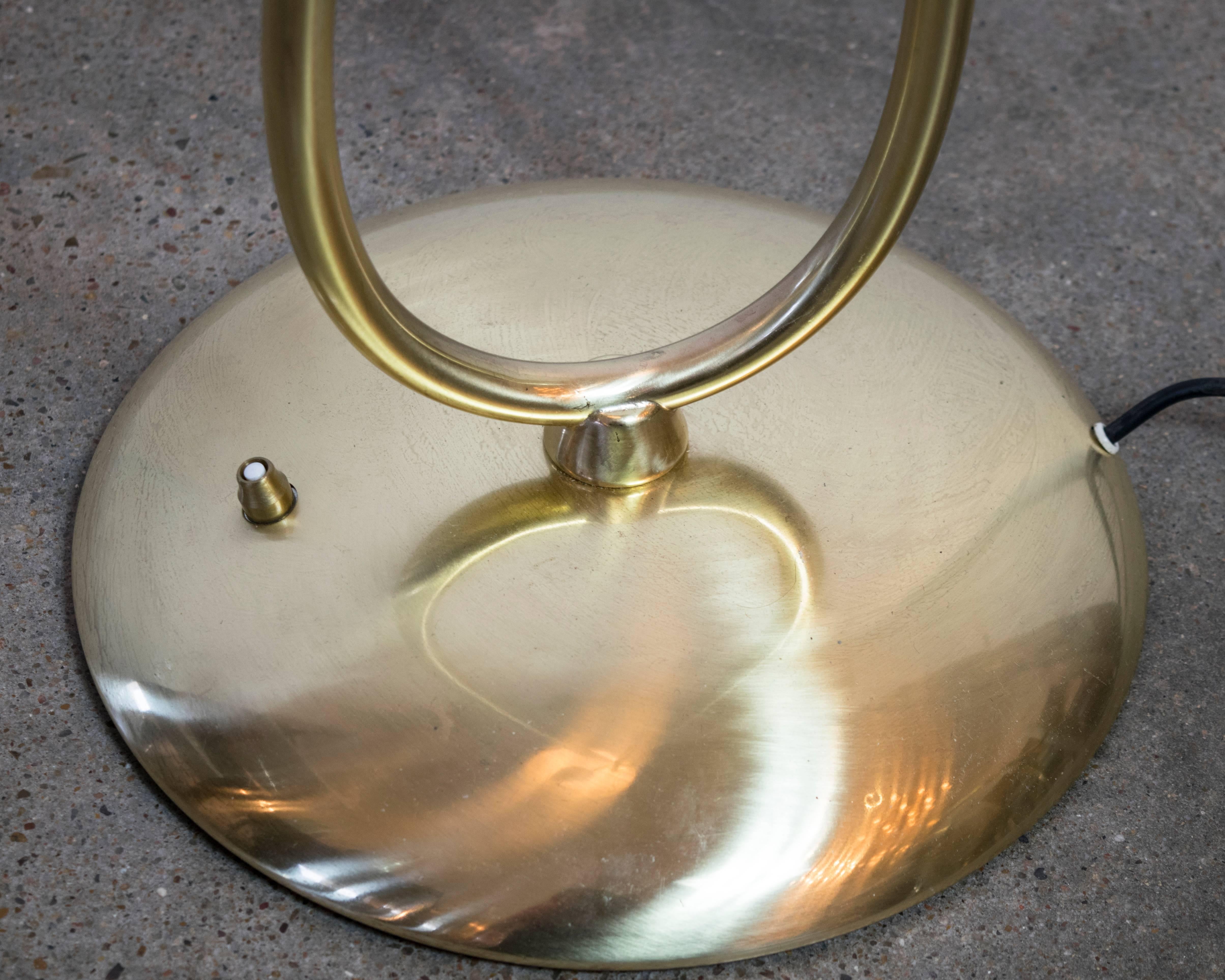 Stilnovo Sculptural Brass and White Enamel Floor Lamp 2