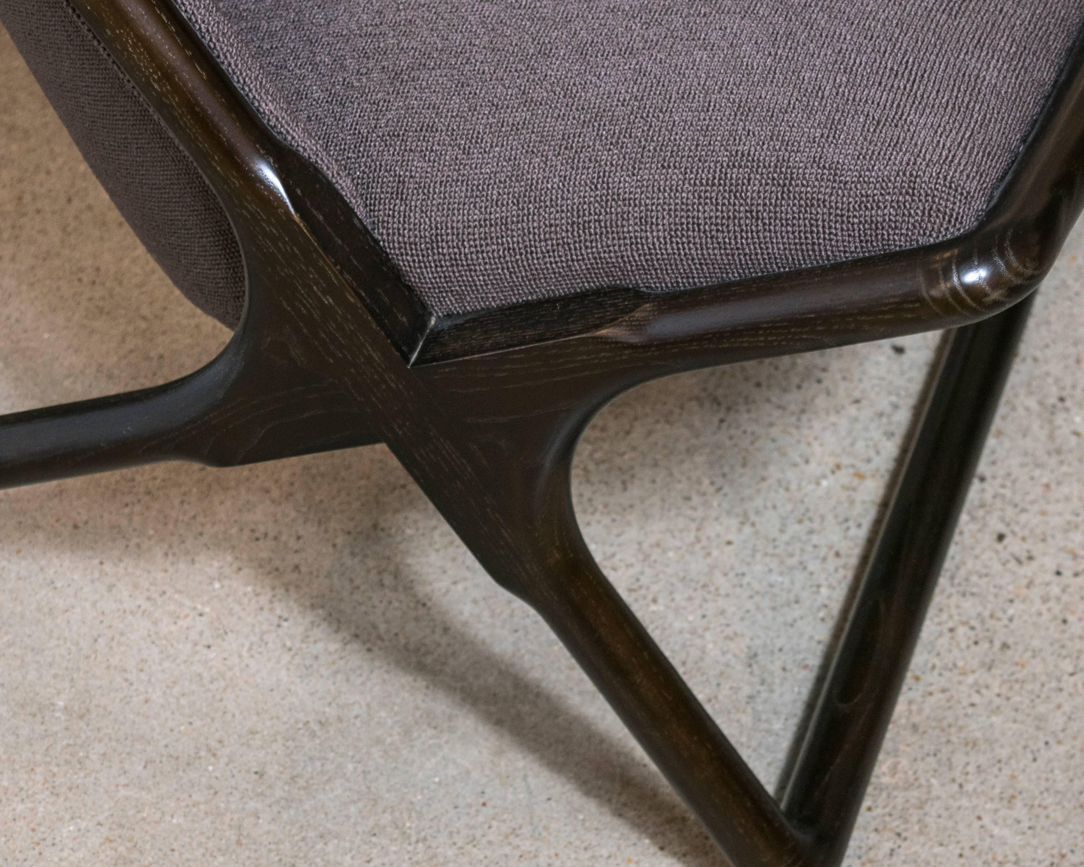 Late 20th Century Ward Bennett Scissor Chair in Dark Brown Wood and Upholstery For Sale