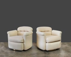 Midcentury Swivel Chairs with Brass Bases