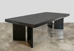Custom 1950s Ebonized Mahogany Table in the Style of James Mont