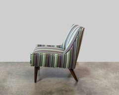 Petite 1950s Slipper Chair in Paul Smith Stripe for Maharam