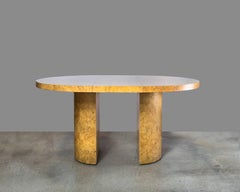 Intrex Habitat Round Pedestal Burl Wood Table