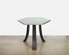 Harvey Probber Hexagonal Terrazzo and Walnut Side or End Table