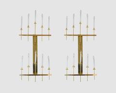 4 Foot Long Brass Vintage Wall Sconces in the Style of Tommi Parzinger