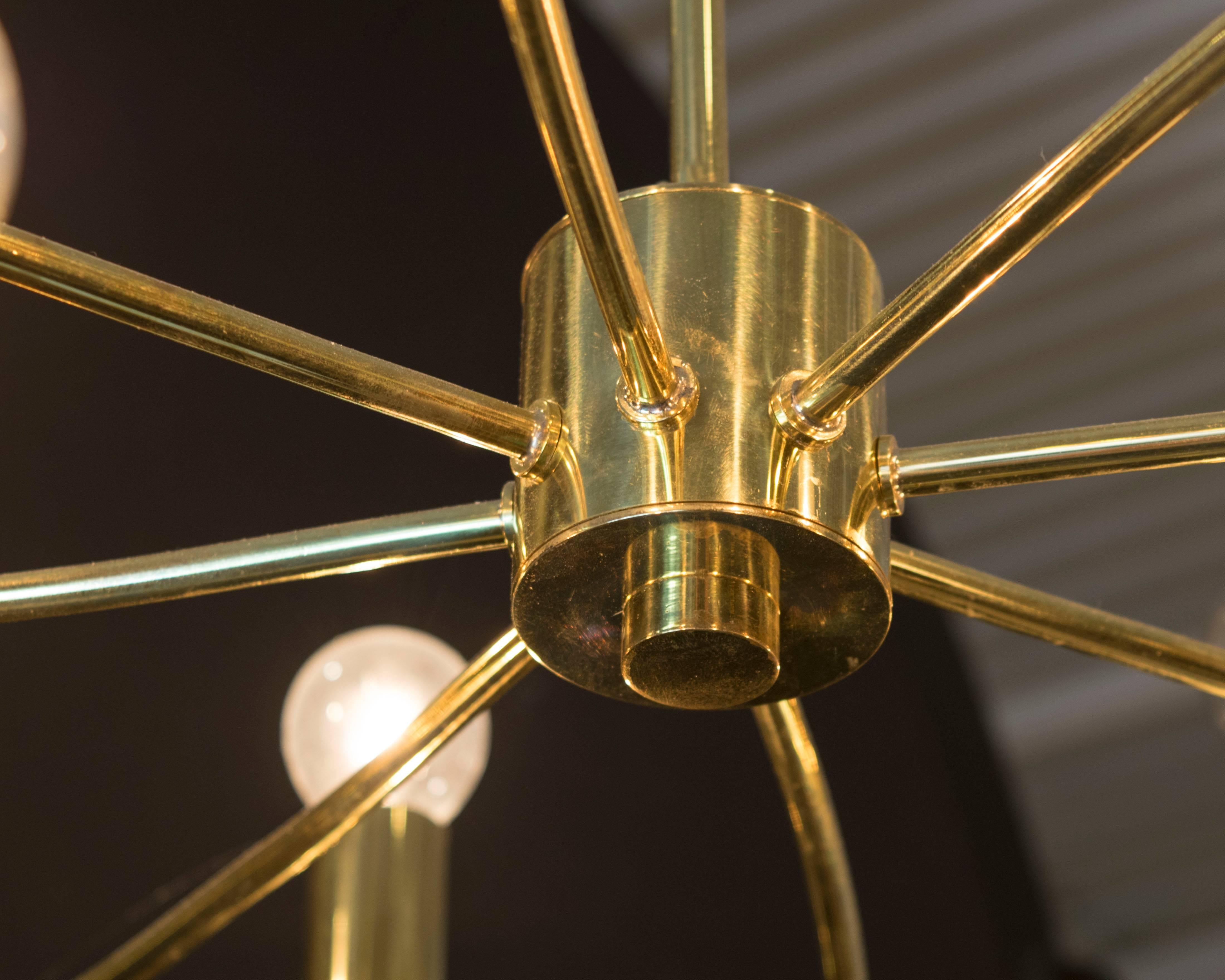 Mid-20th Century Sciolari Double-Sided Brass Petal Chandelier