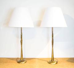 Rembrandt Torchiere Lamps with Antique Brass Finish