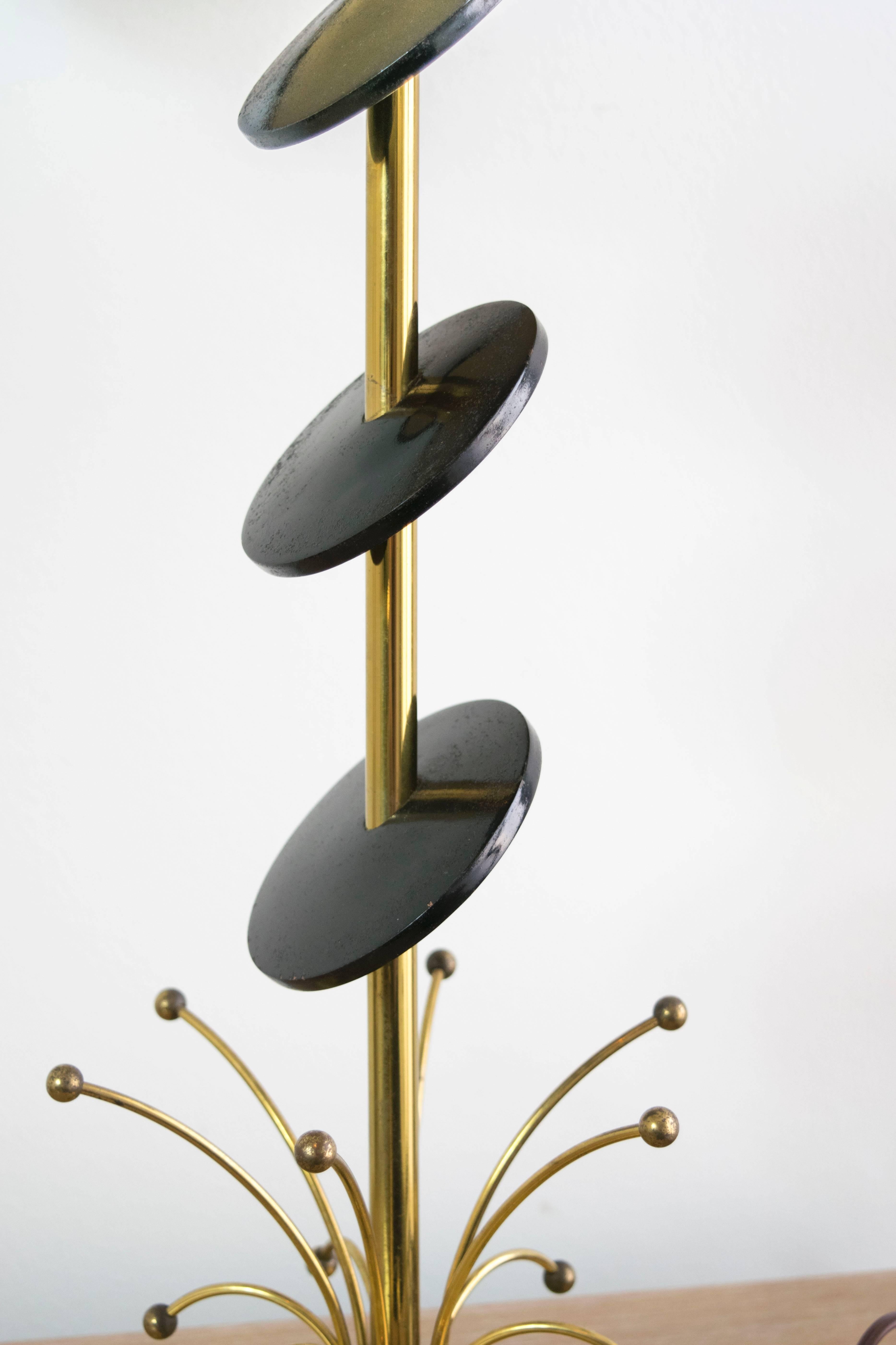 Mid-Century Modern Rembrandt Brass Atomic Style Lamp