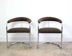 Set of Four Anton Lorenz for Thonet Chairs in Upholstered Wool Fabric