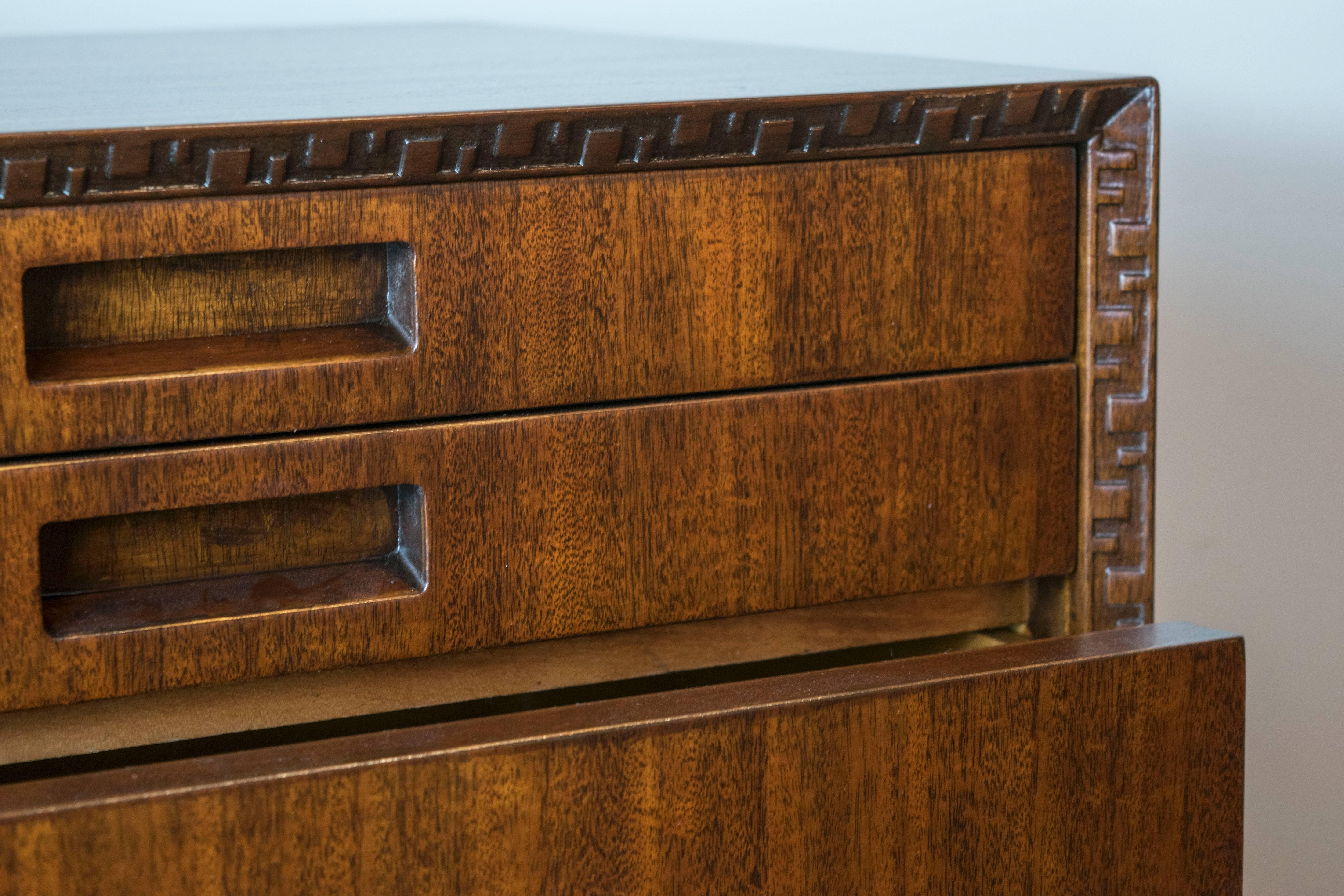 American Four-Drawer Nightstand or Small Chest by Frank Lloyd Wright