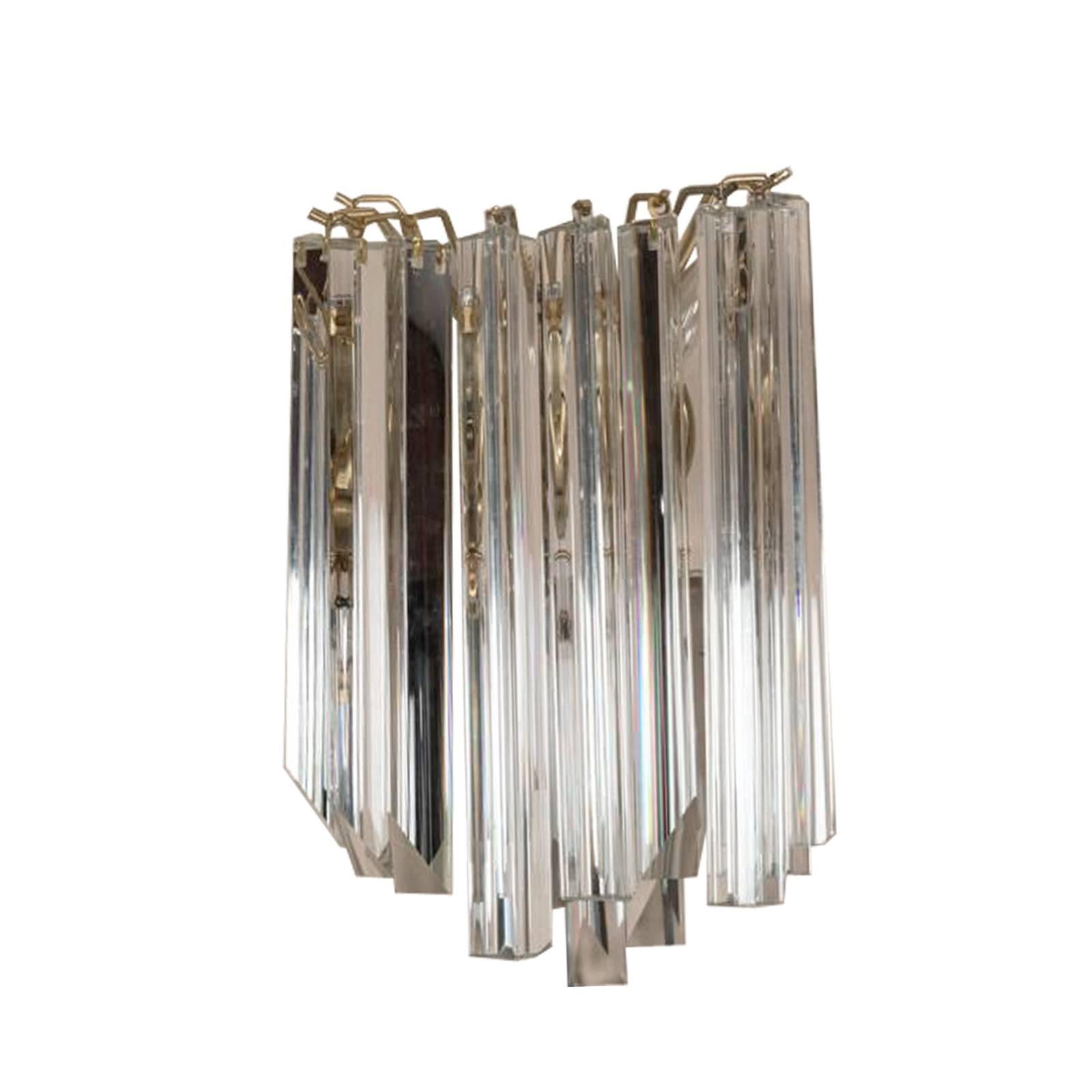Mid-Century Modern Pair of Italian Camer Sconces in the Style of Venini