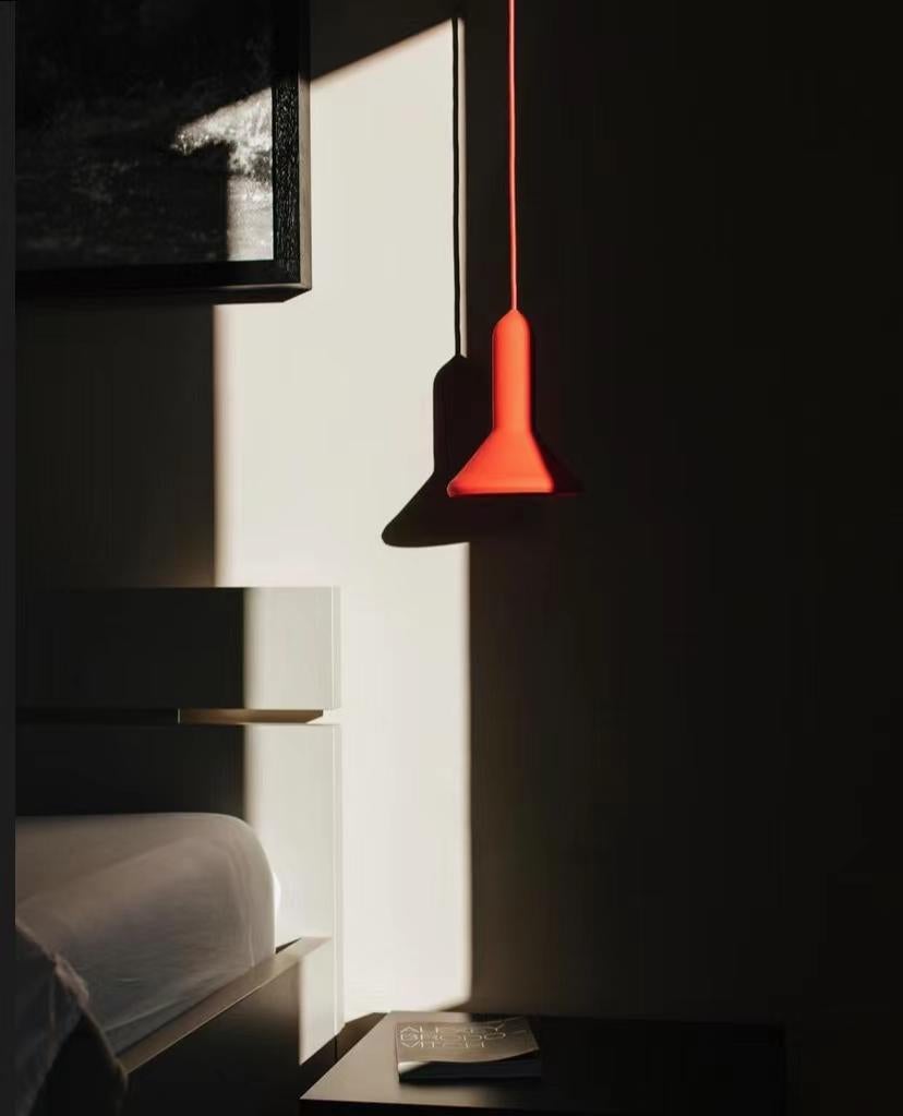 Silicone Torch Light Pendant S1 Cone Ø150 Red By Established & Sons Sylvain Willenz For Sale