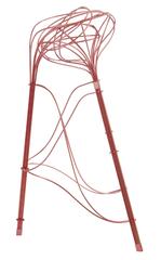 Taburete alto/silla auxiliar Burr Puzzle en acabado aluminio rosa