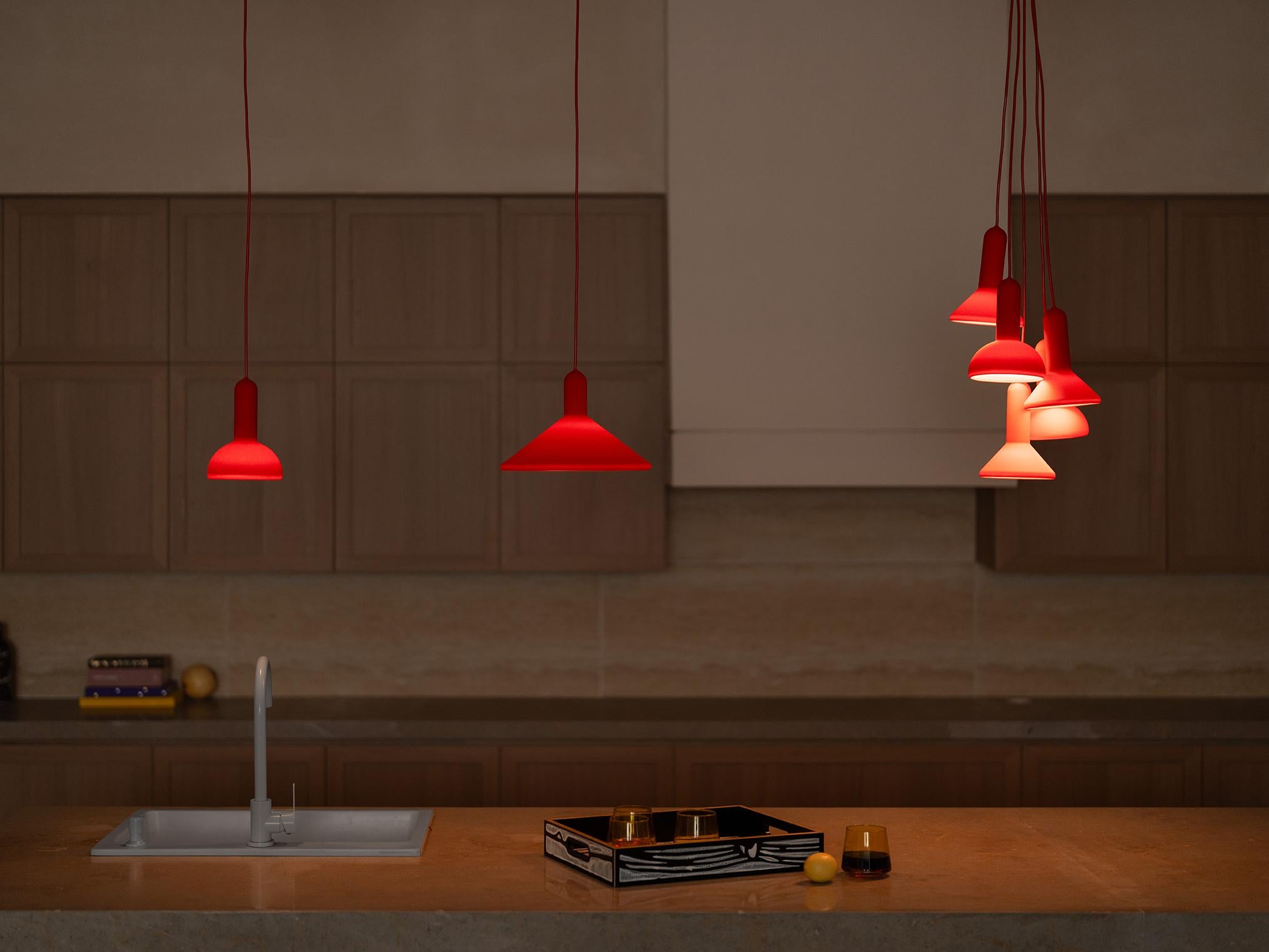 Chinois Torch Pendant S3 Cone Ø300 Yellow By Established & Sons Sylvain Willenz en vente