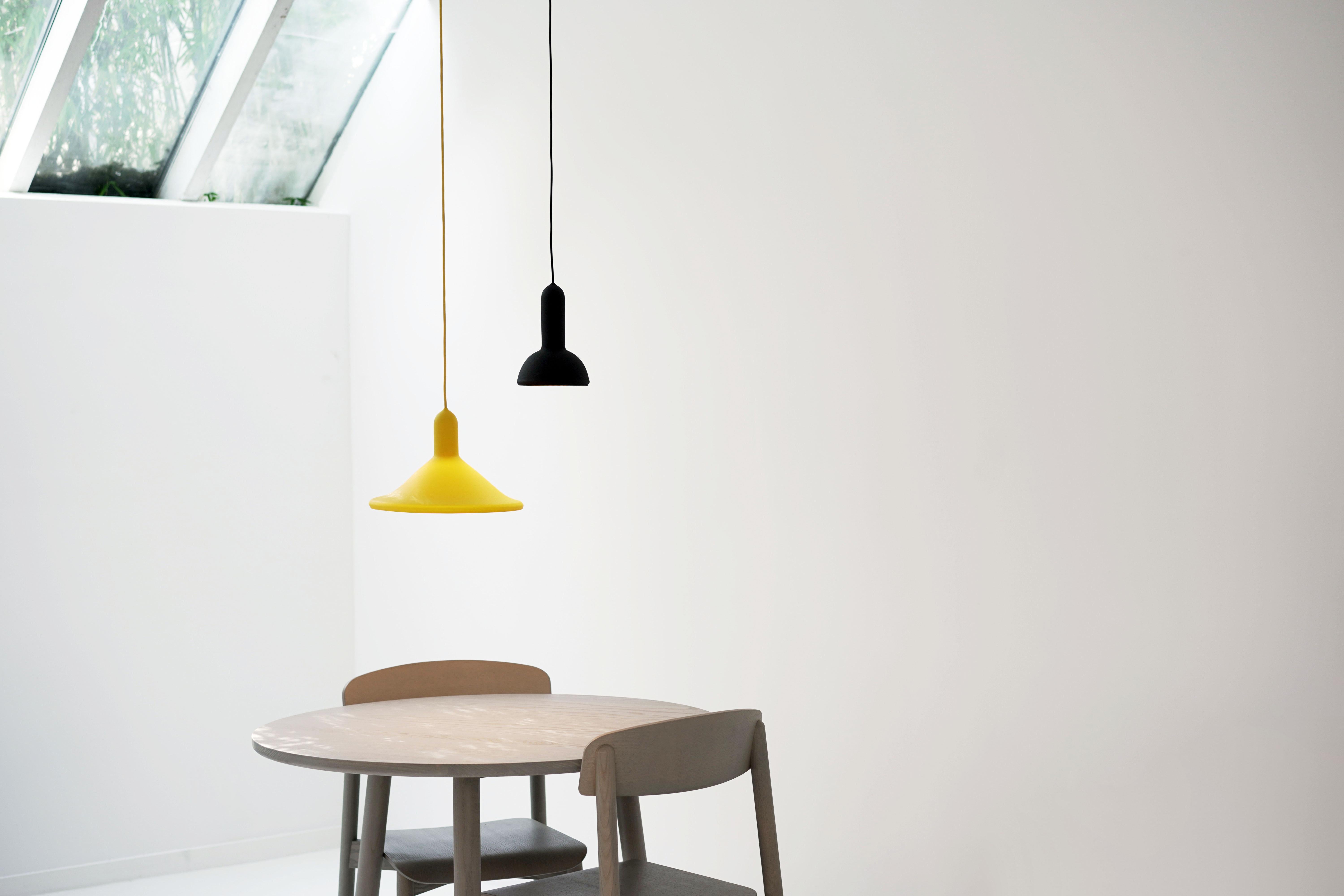 Silicone Torch Pendant S3 Cone Ø300 Yellow By Established & Sons Sylvain Willenz en vente