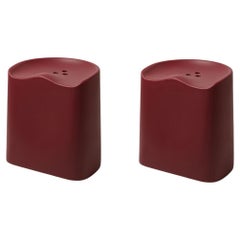 Butt Stools, Sh490, Set Of Two, Burgundy, By Established & Sons