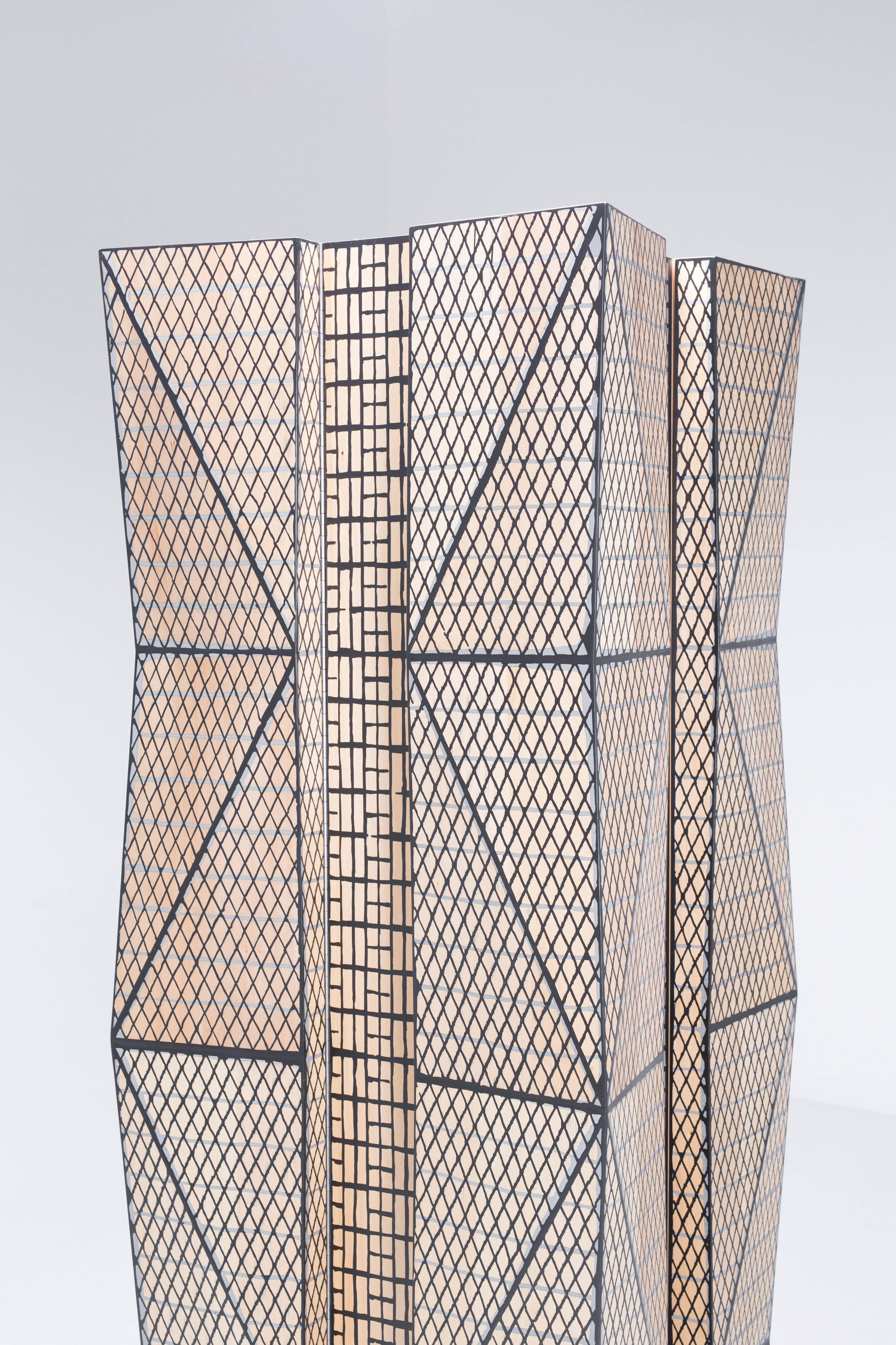 Chinese China Steel Corporation Tower Cabinet - Basswood with Resin Inlay - Naihan Li