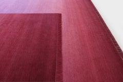 Eclipse Sedna, Rug and Wall Tapestry Nepal Highland Wool and Cotton Berry Red