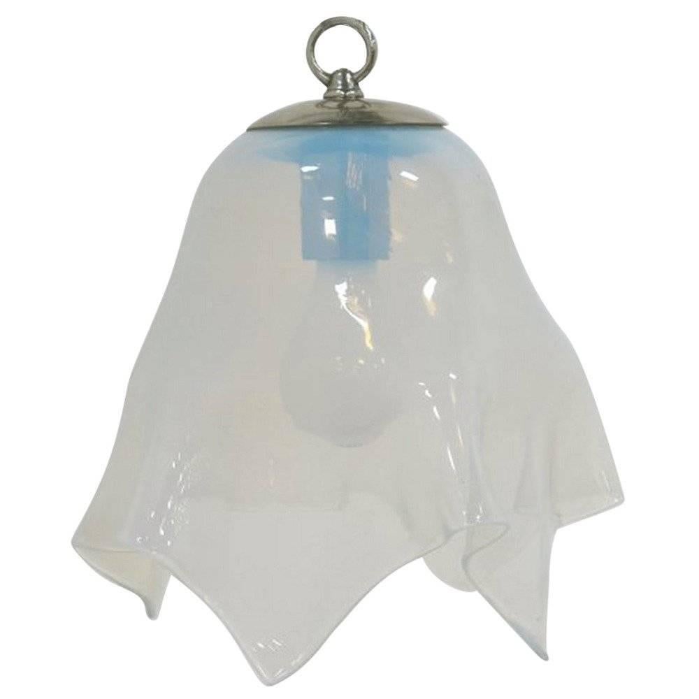 Opaline Glass Handkerchief Pendant Light For Sale