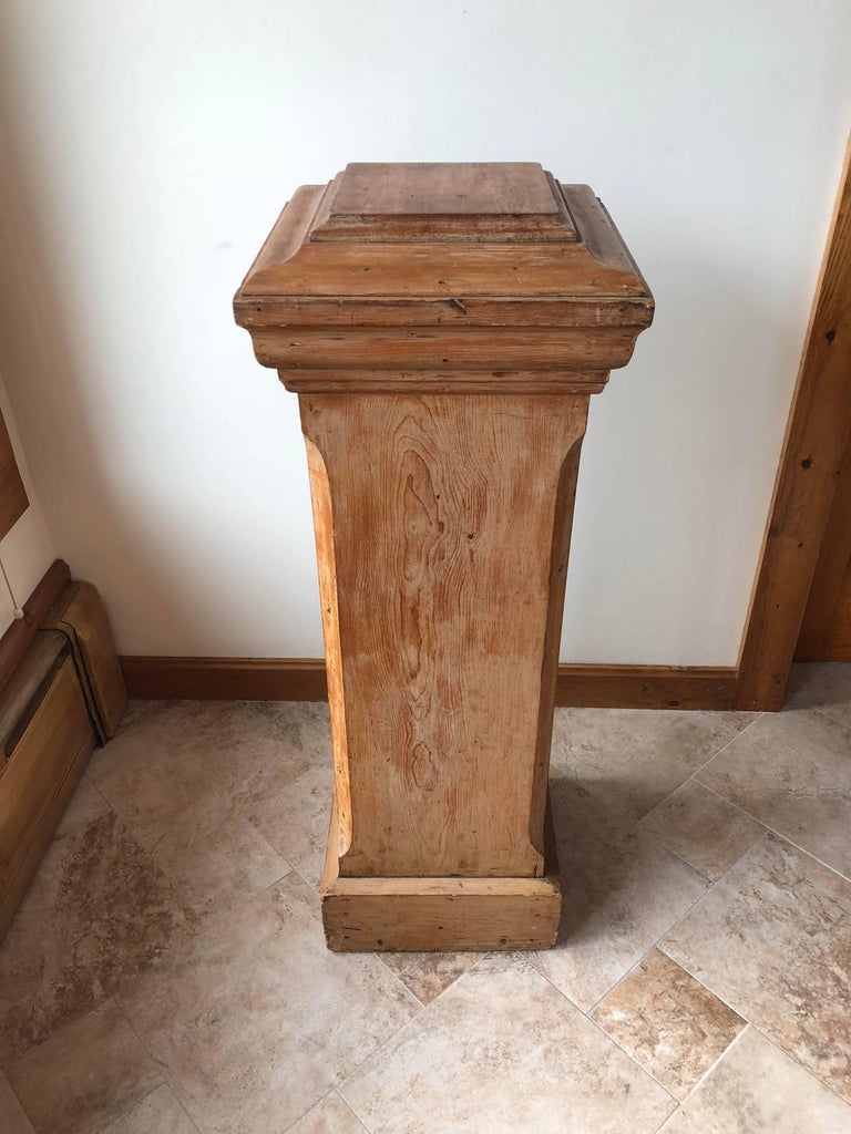 Bleached Pine Pedestal For Sale at 1stDibs