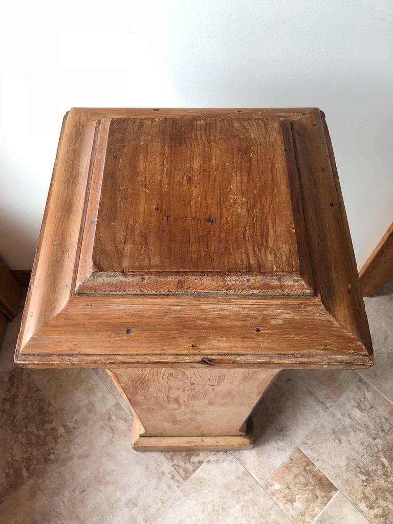 Bleached Pine Pedestal For Sale at 1stDibs