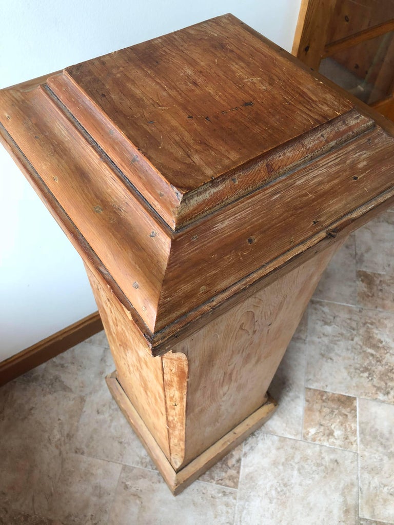 Bleached Pine Pedestal For Sale at 1stDibs