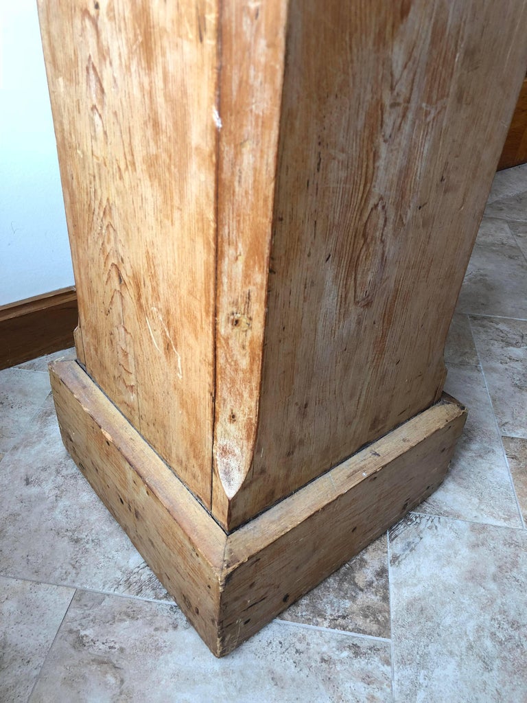 Bleached Pine Pedestal For Sale at 1stDibs