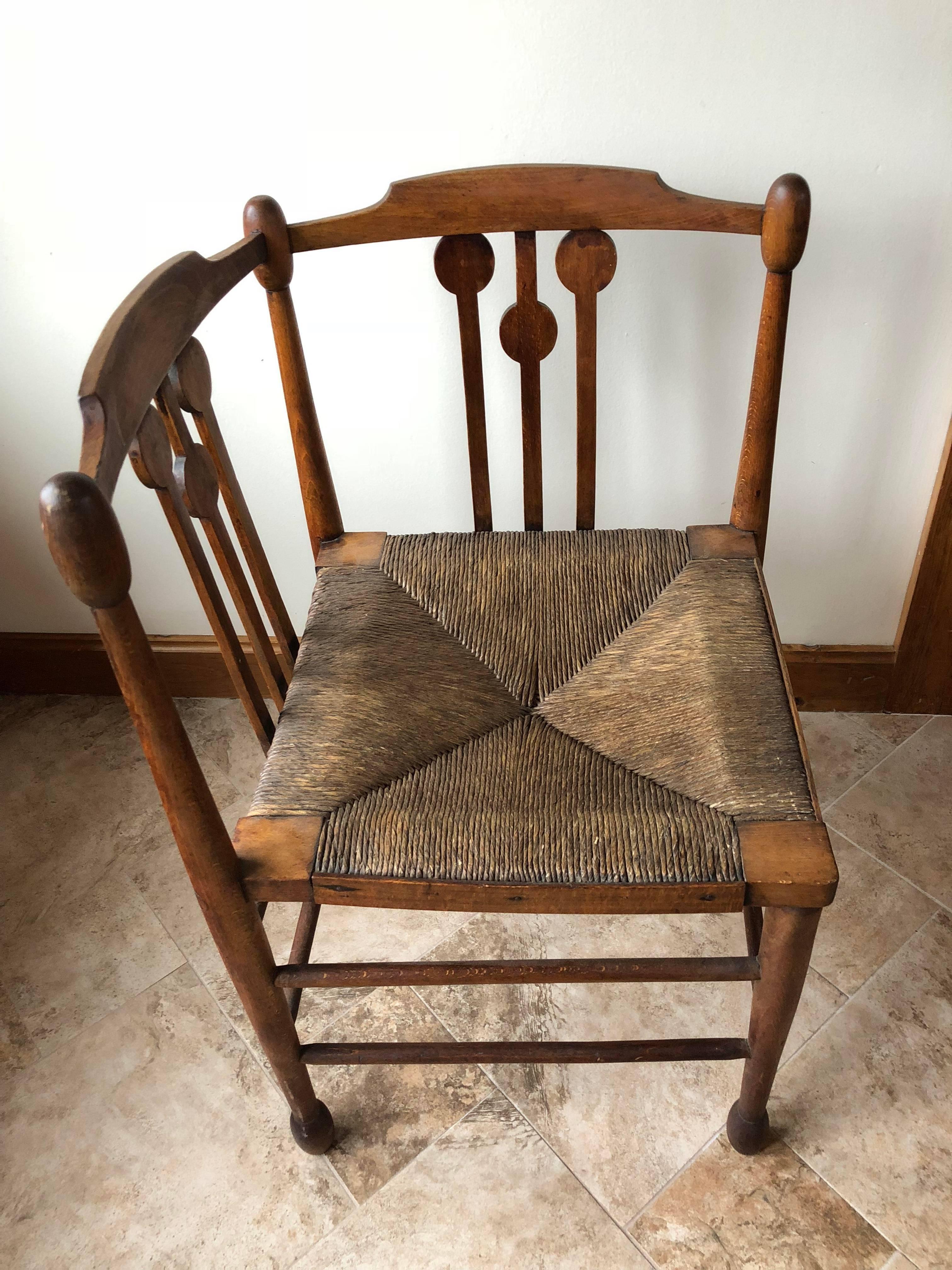 Early 20th Century English Arts & Crafts Period Corner Chair