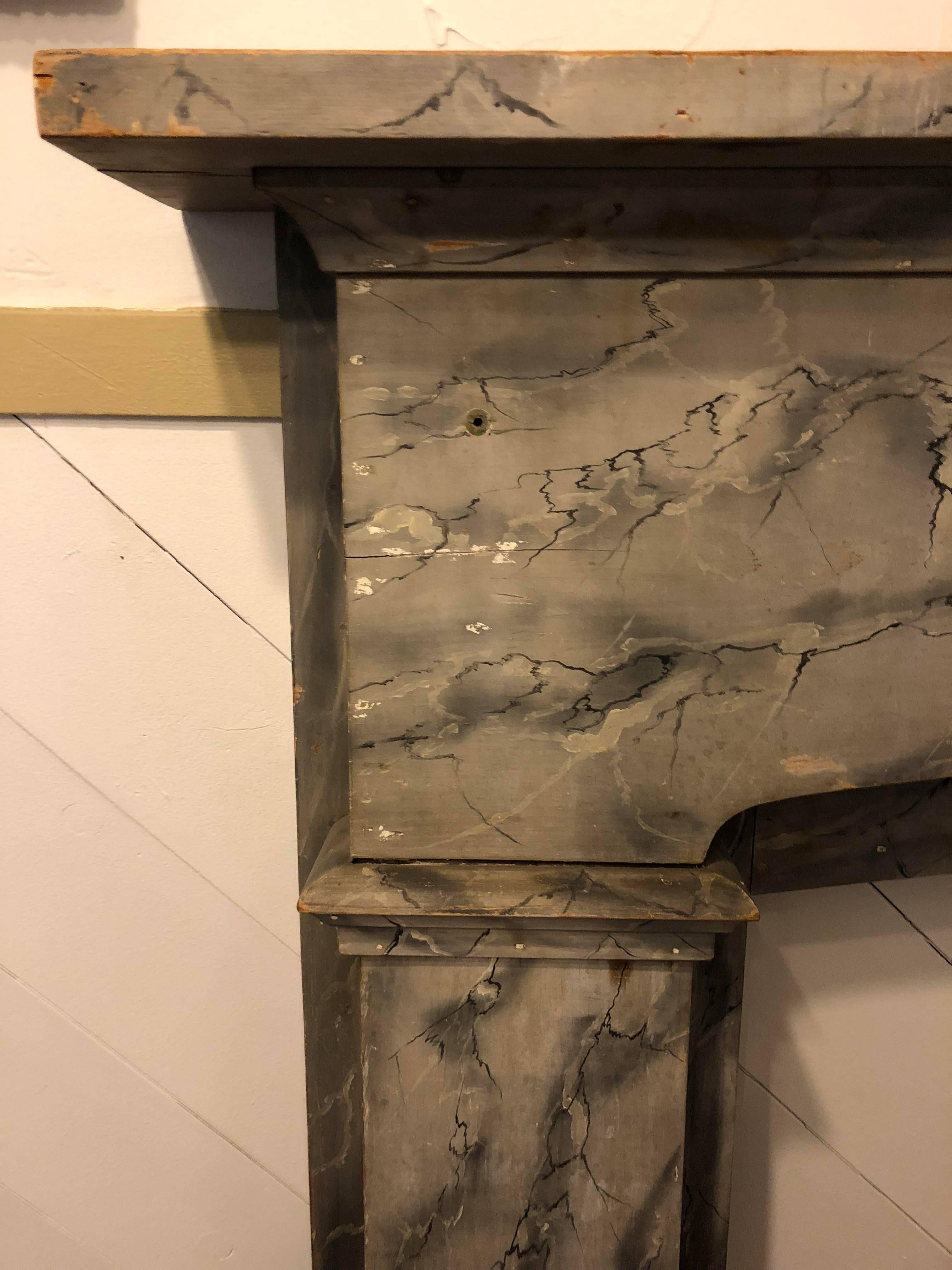 Faux Painted Mantle  For Sale 1