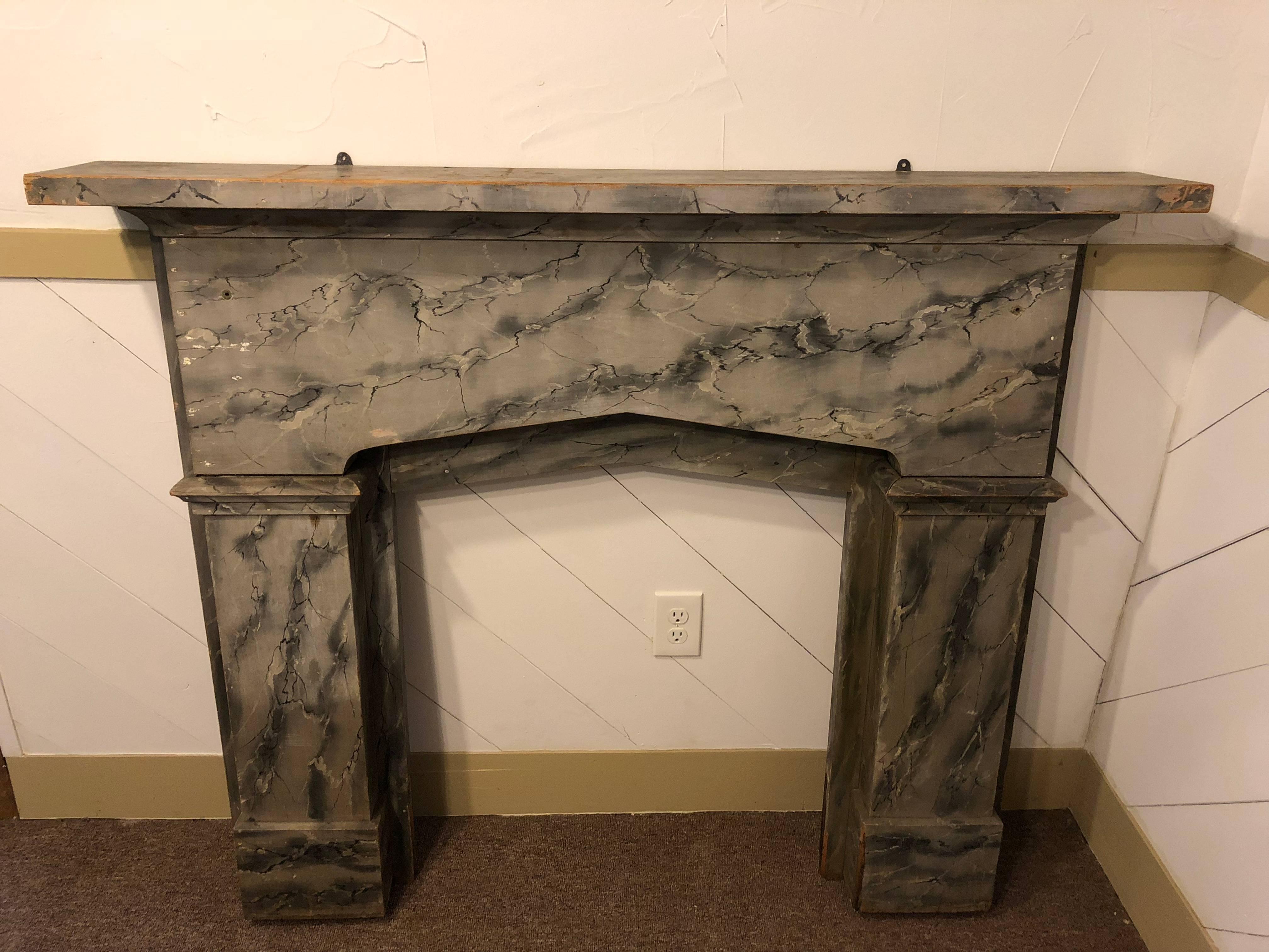 American Faux Painted Mantle  For Sale