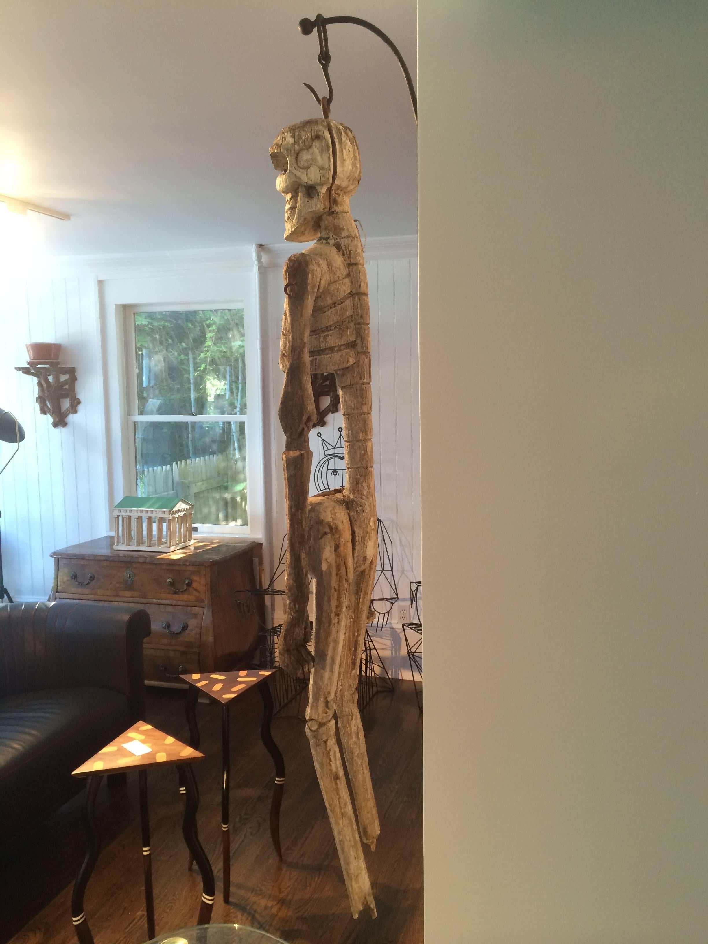 Folk Art Life-size Articulating Skeleton Sculpture