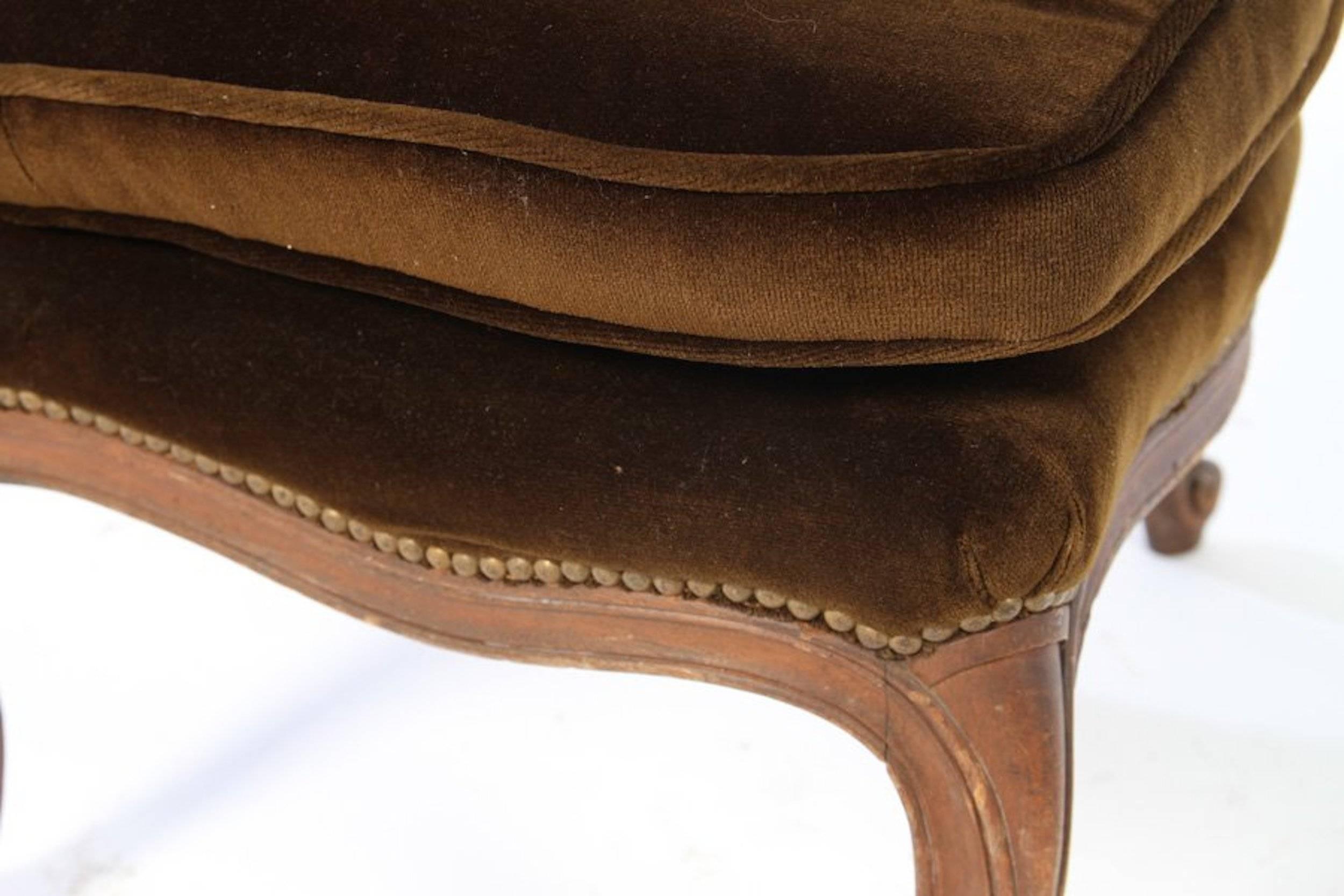 French Louis XV Style Slipper Chair, 1940 In Excellent Condition In Southampton, NY