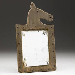 Folk Art "Horse Effigy" Mirror, 1987
