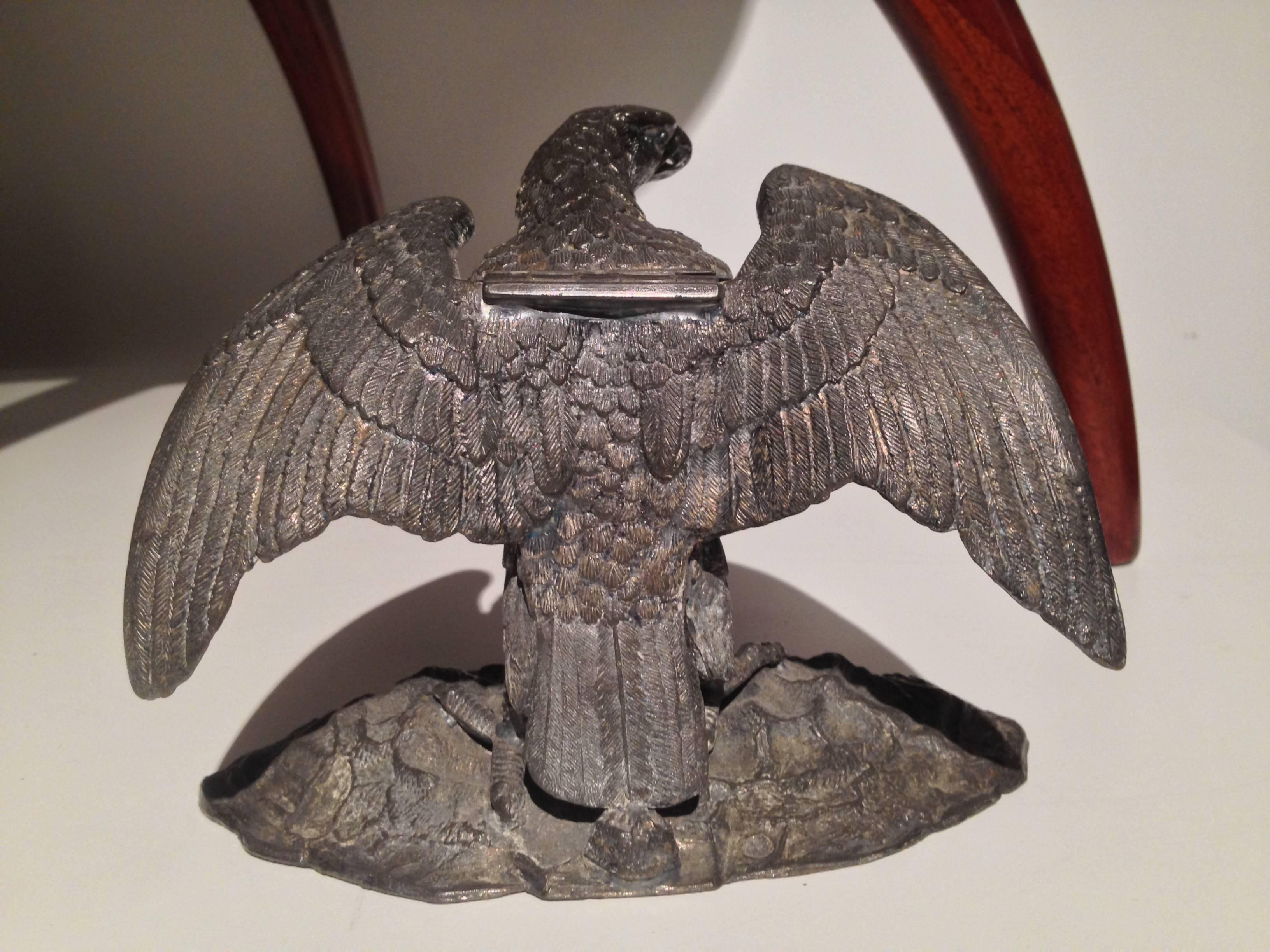 Late 19th Century Eagle Form Inkwell Sculpture In Excellent Condition For Sale In Southampton, NY