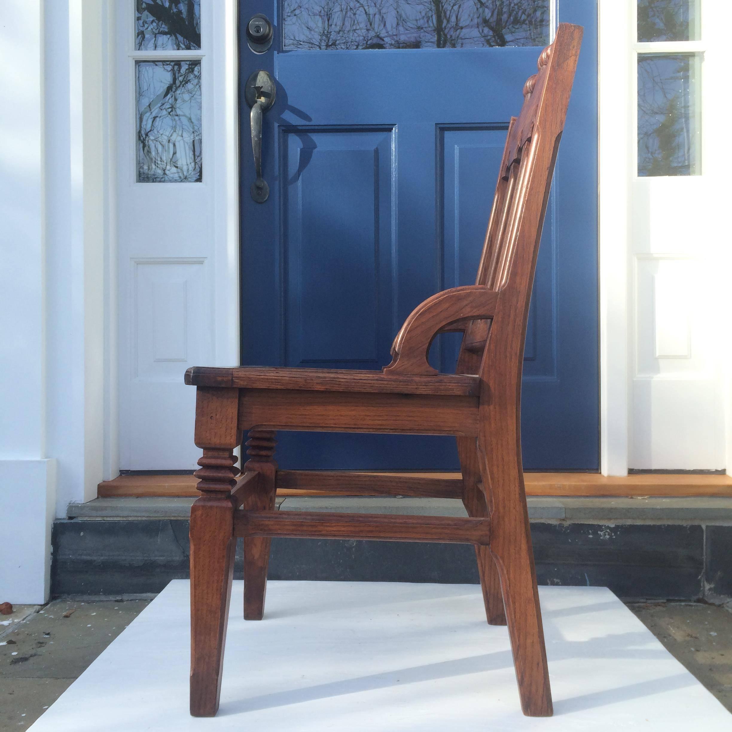 Carved English Oak Chair