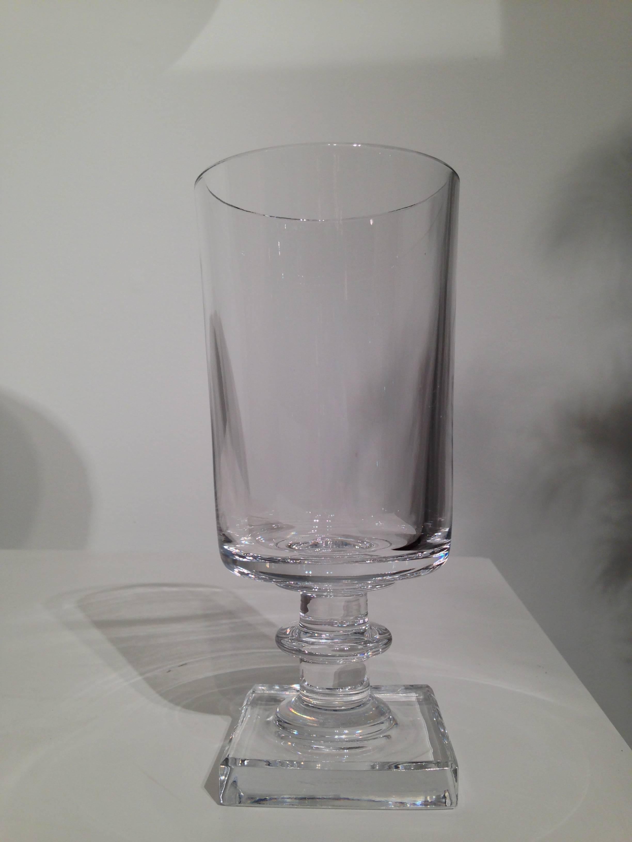 A modernist form lead crystal vase designed by Gerald Gulotta for Atlantis crystal signed 