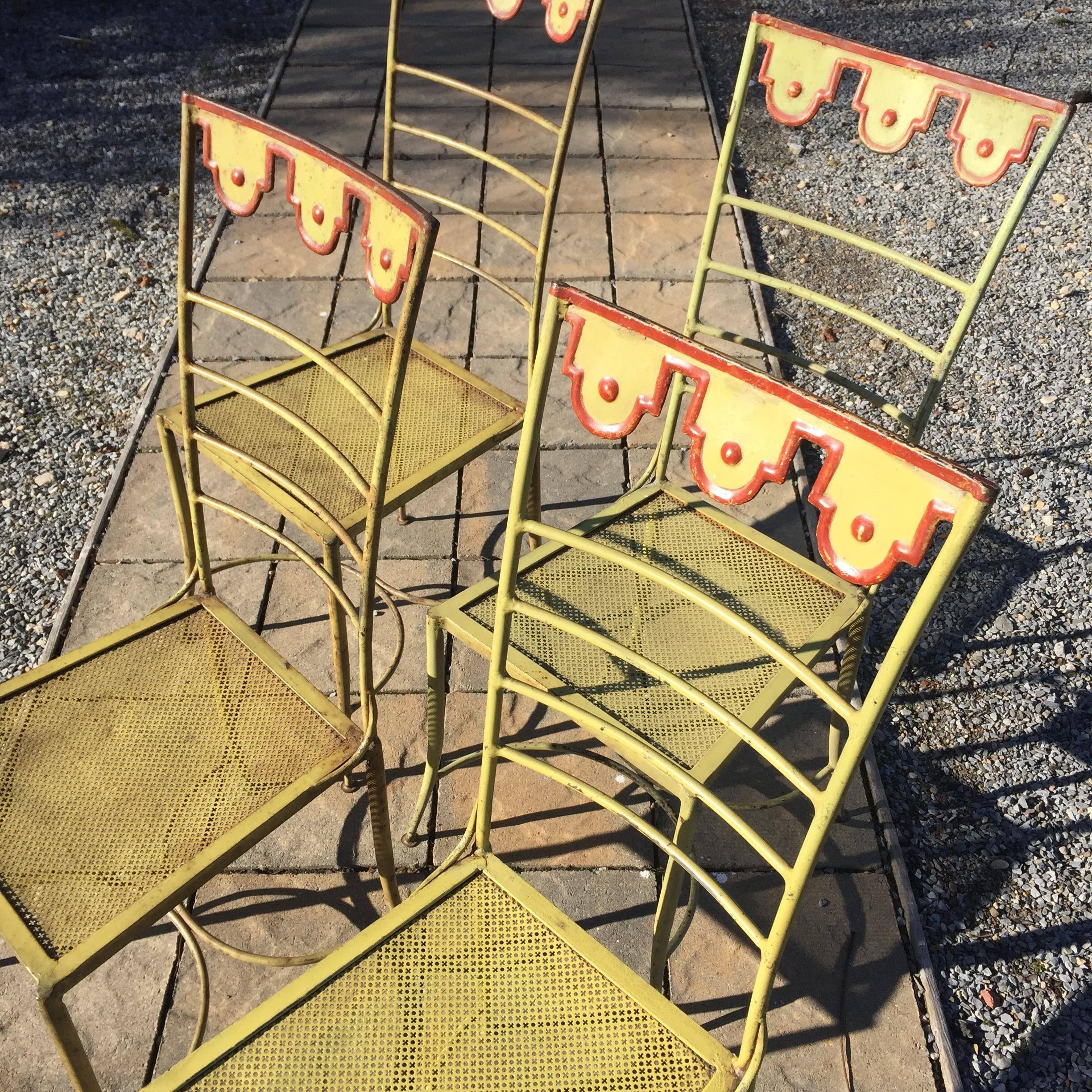 Metal Hollywood Regency Tole Chairs