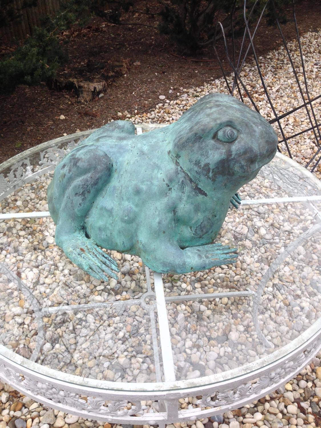 Large Bronze Frog Sculpture For Sale at 1stdibs