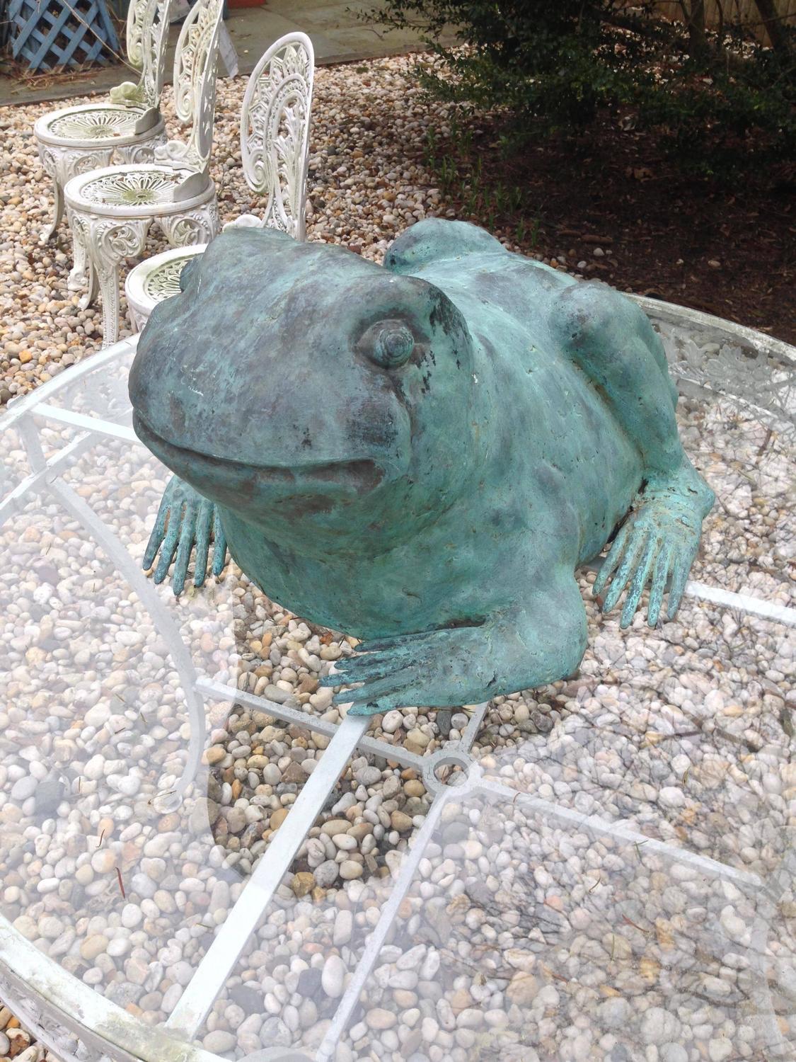 Large Bronze Frog Sculpture For Sale at 1stdibs
