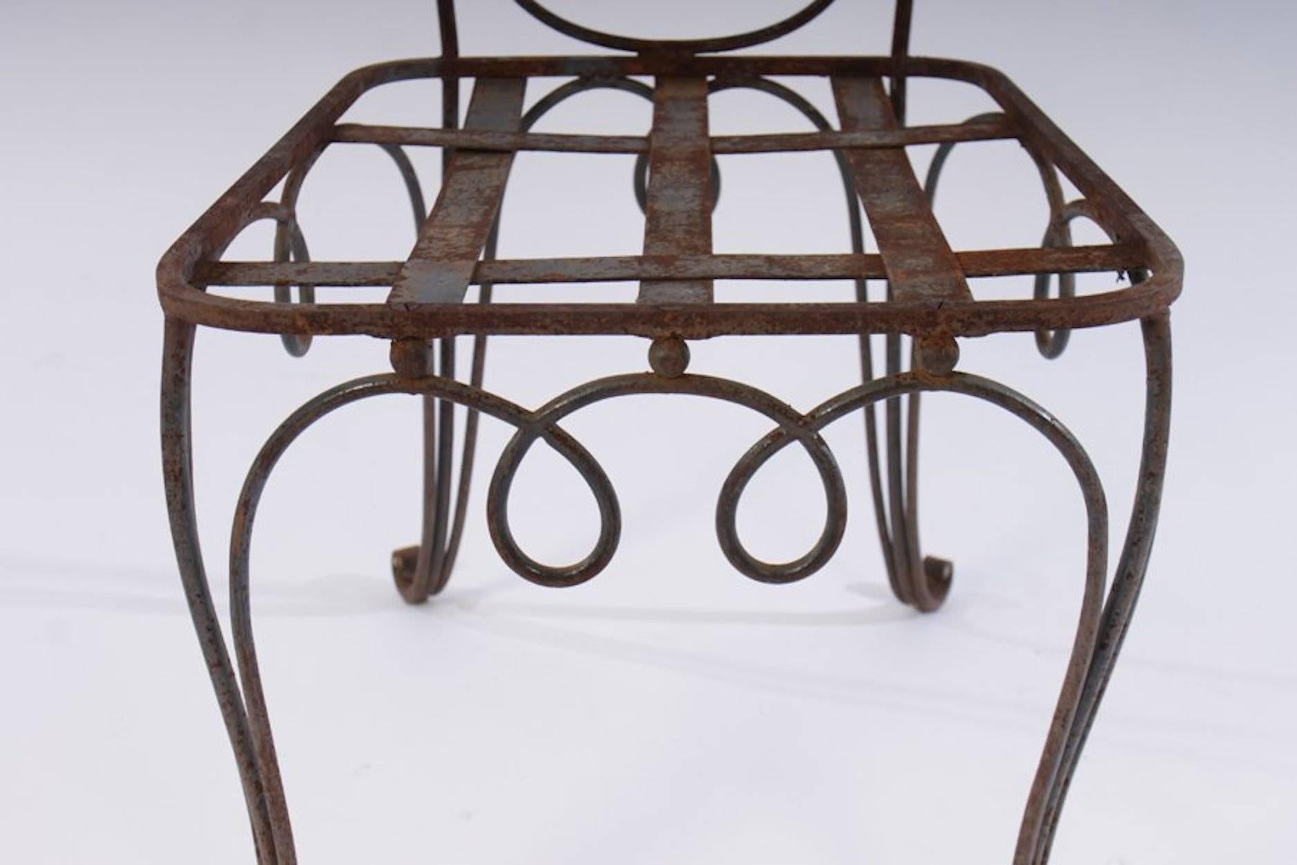 Mid-20th Century René Prou Rare set of Iron Chairs