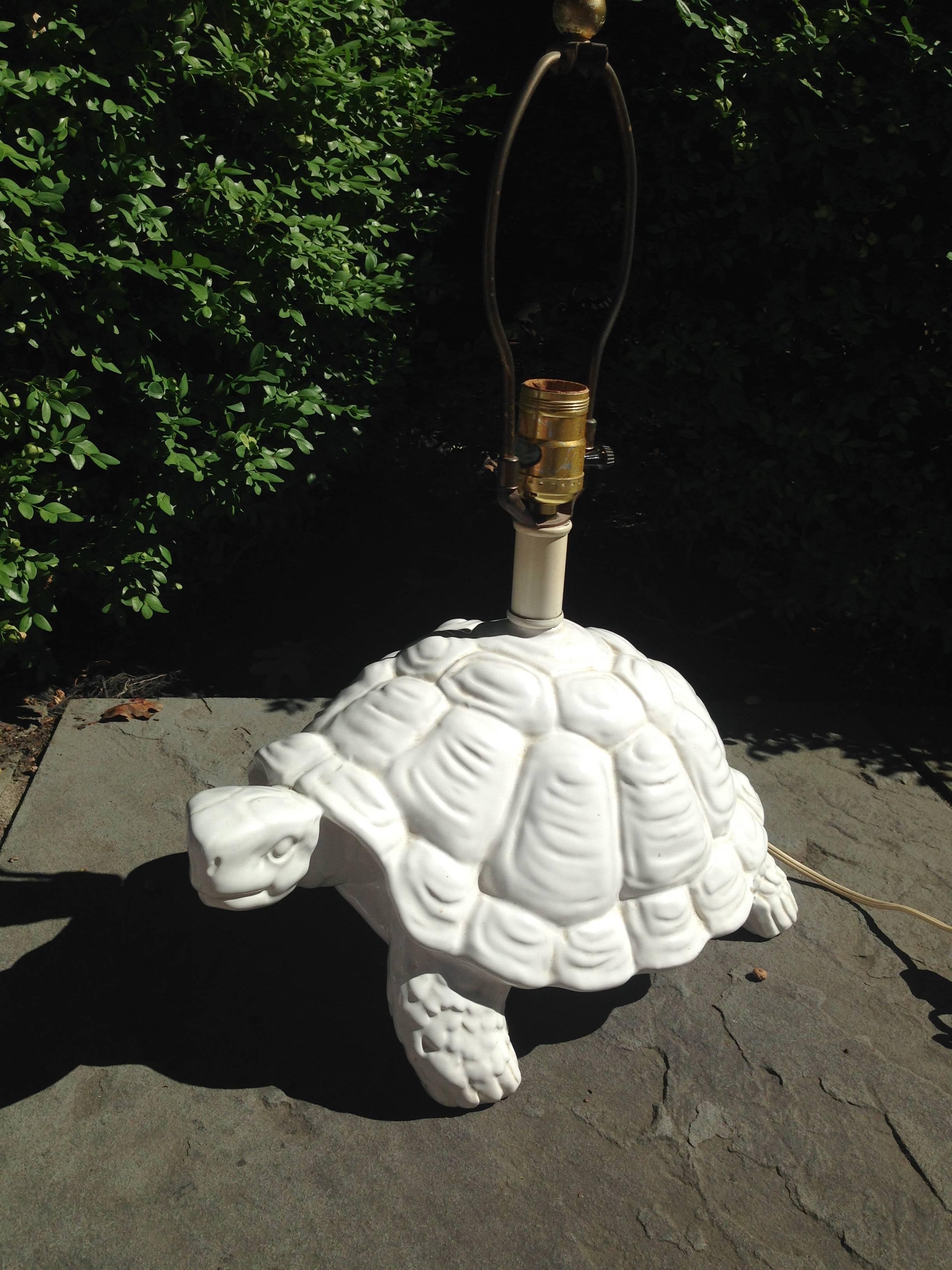 Hollywood Regency Pair of Vintage Italian Tortoise Table Lamps